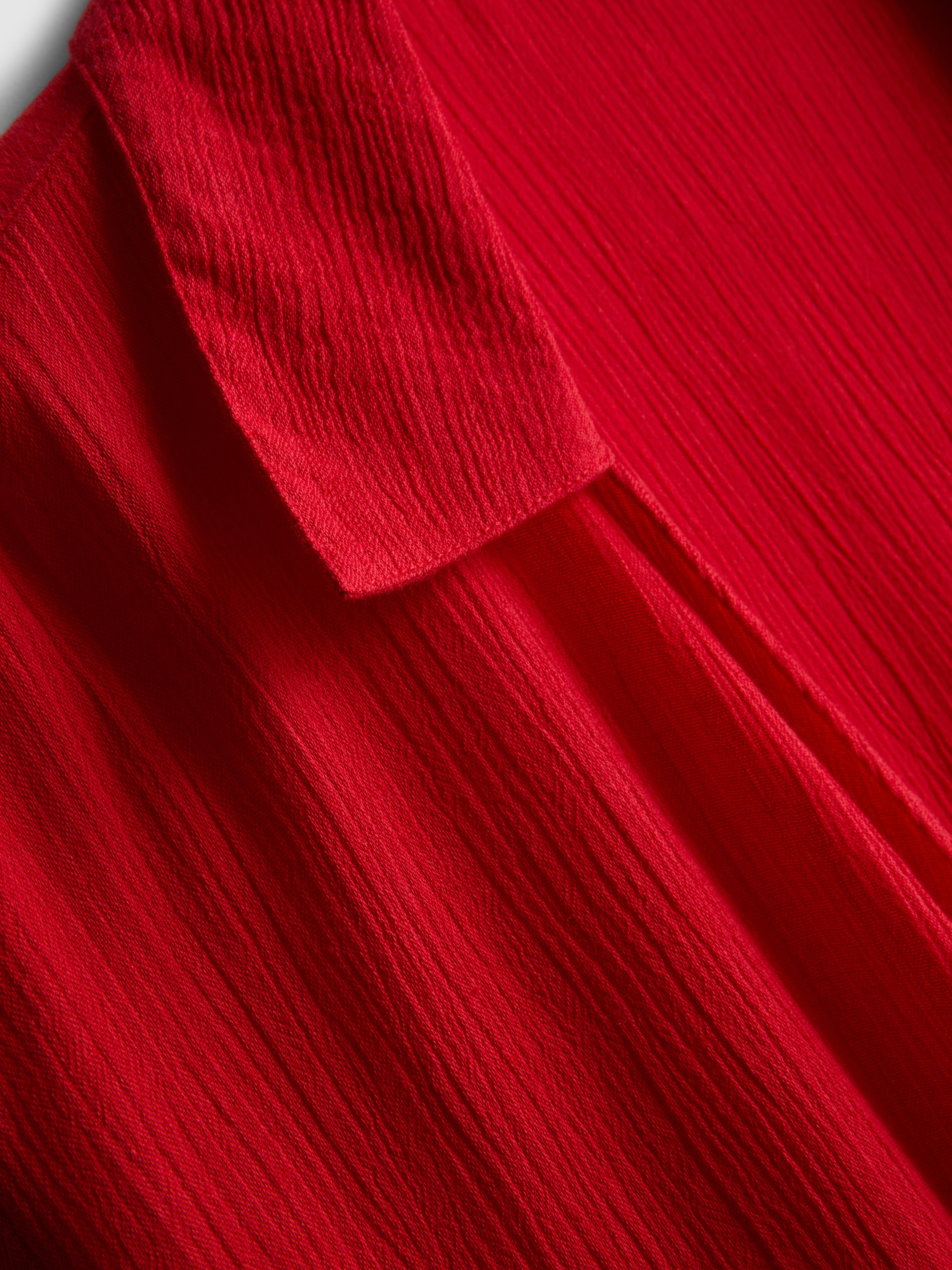 Women's Red Tie-Front Beach Shirt