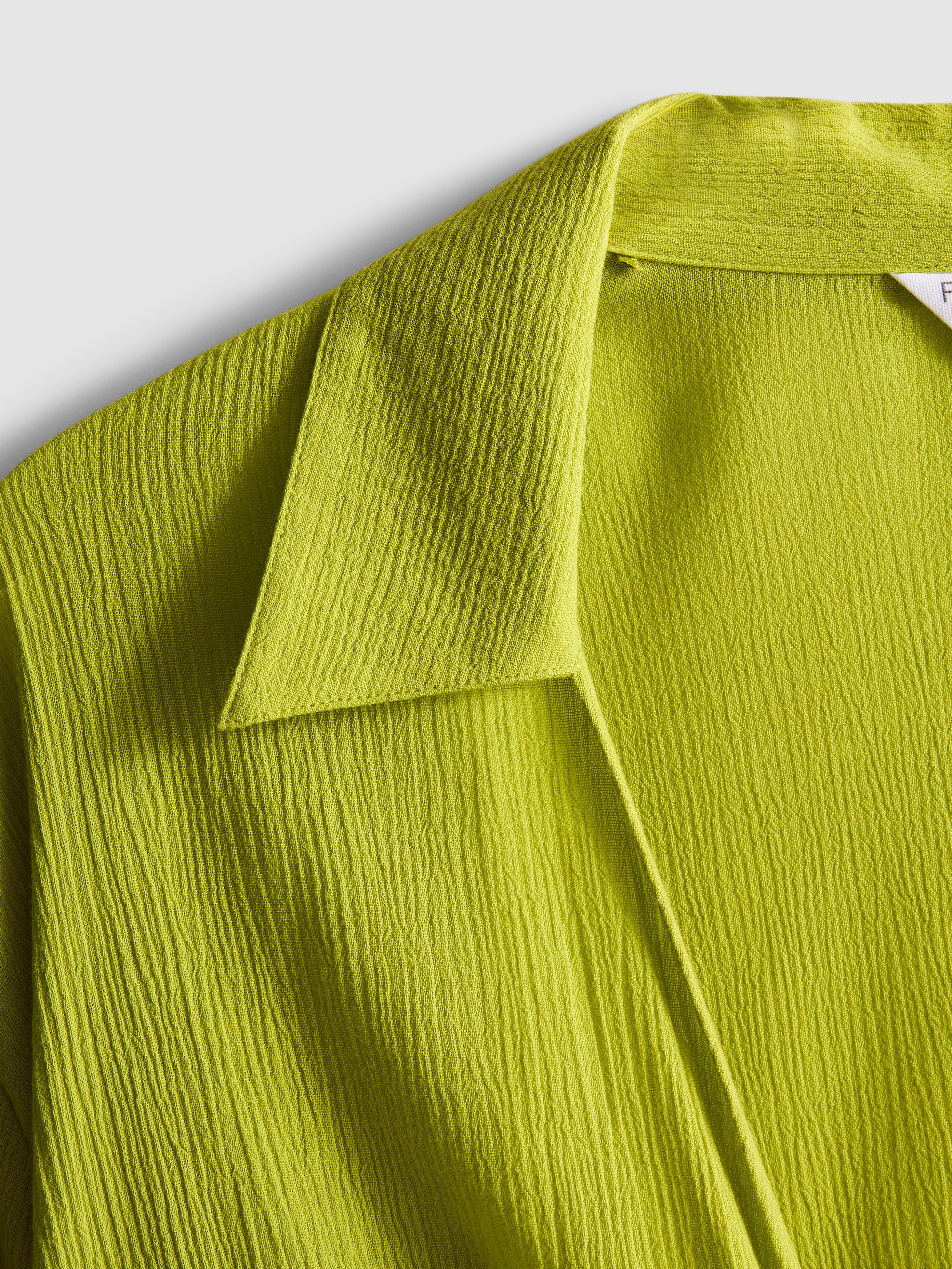 Women's Bright Green Tie-Front Beach Shirt