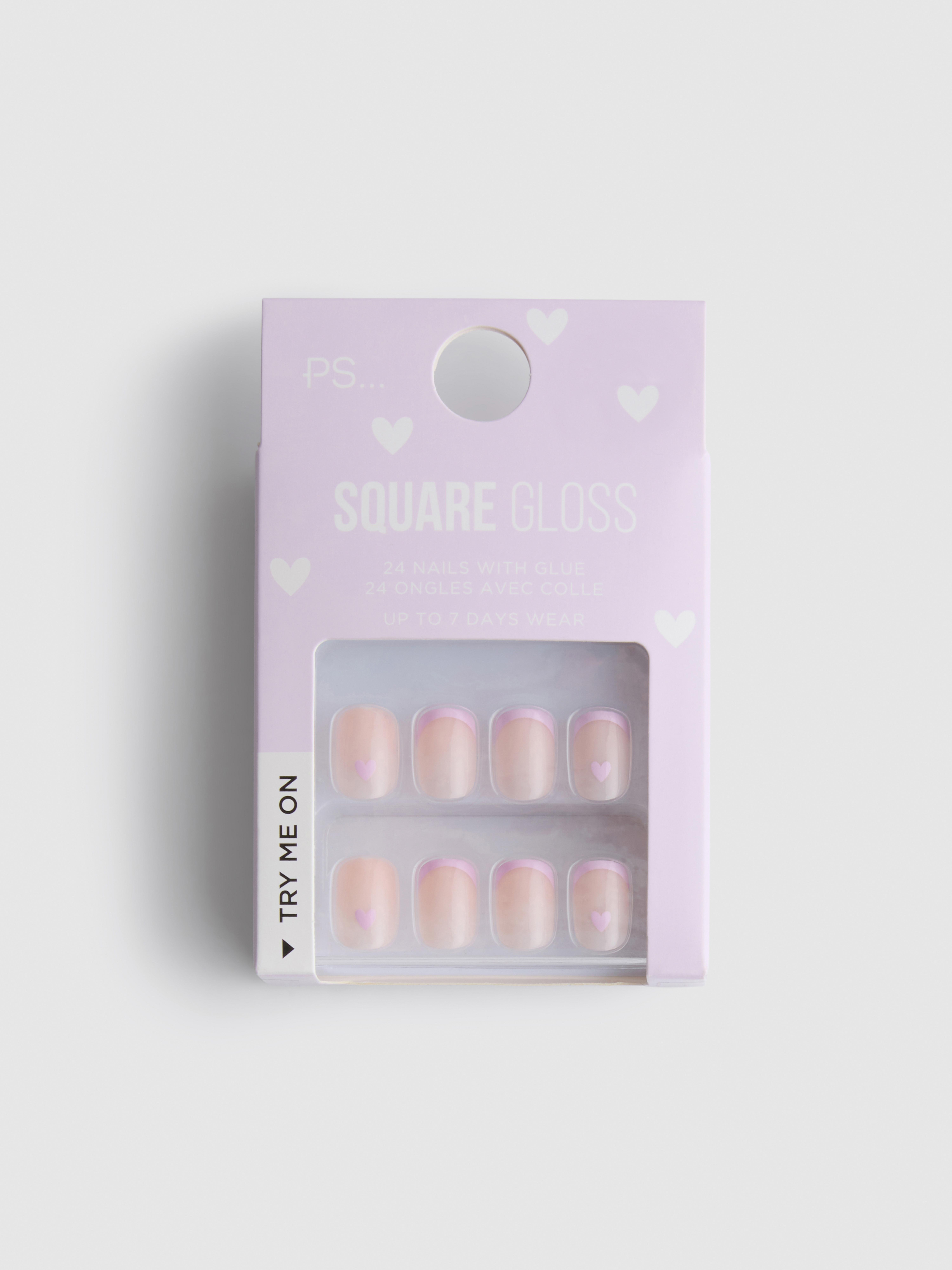 Faux ongles brillants carrés PS...