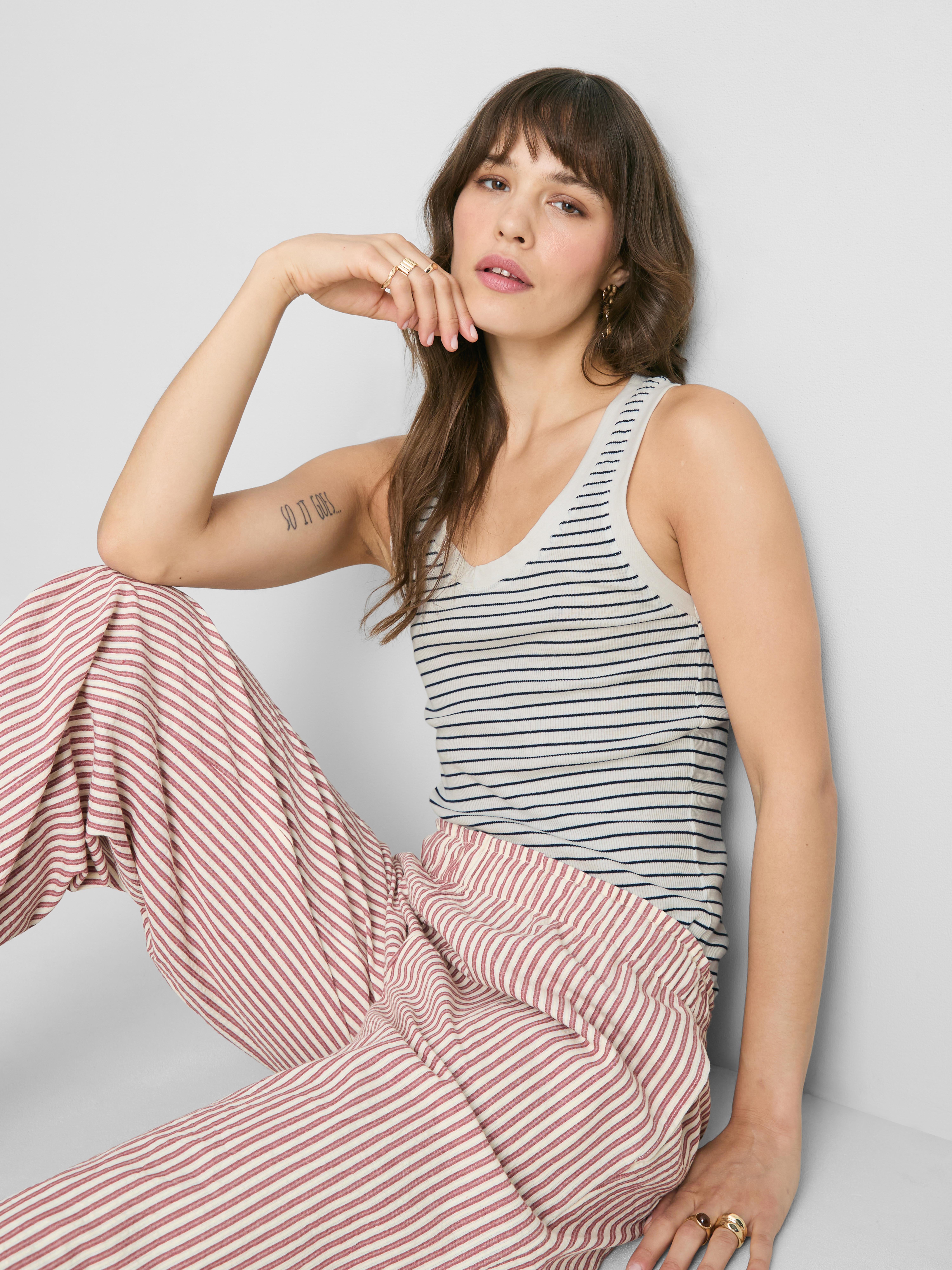 Ribbed Striped Tank Top