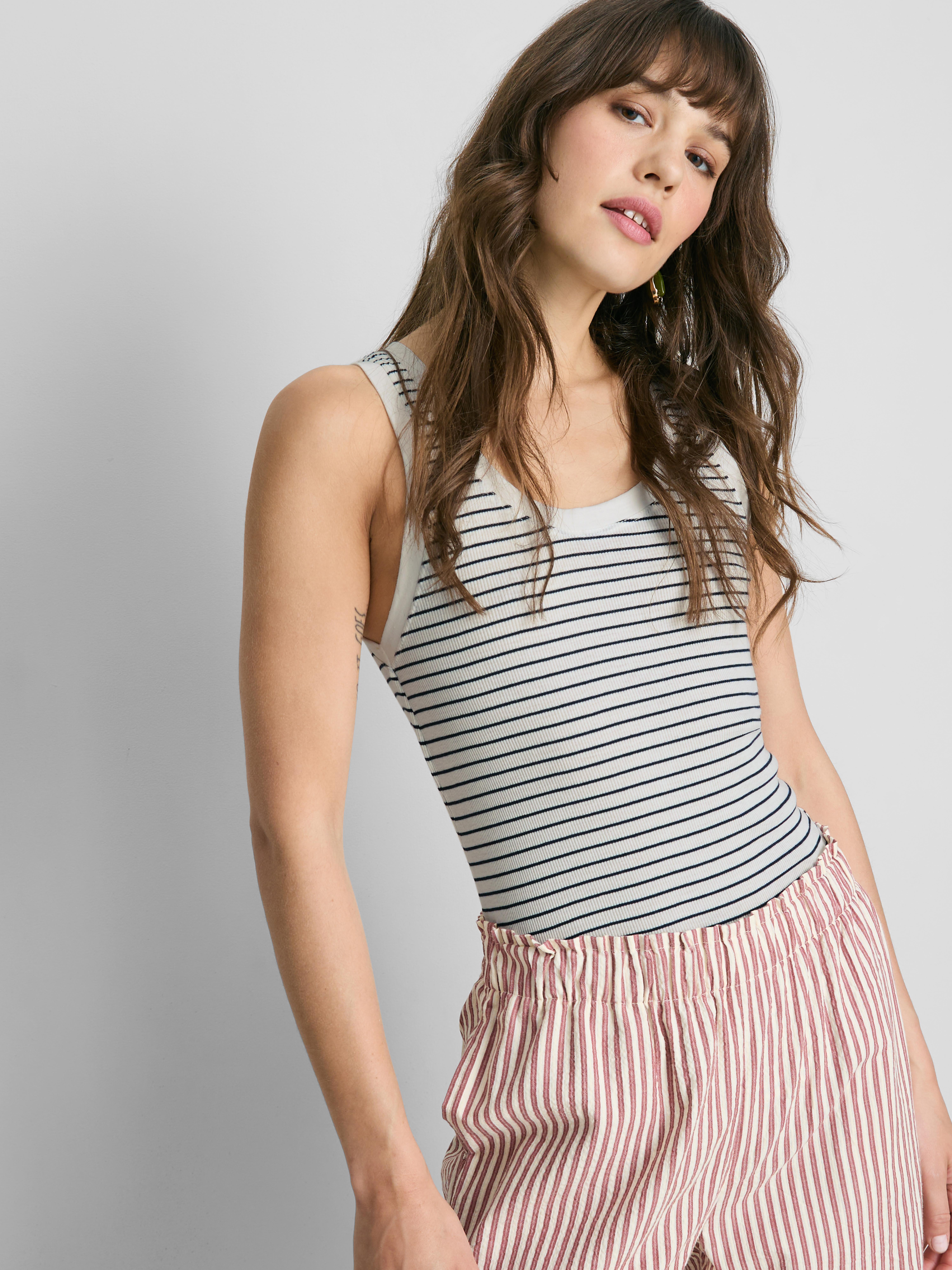 Ribbed Striped Tank Top