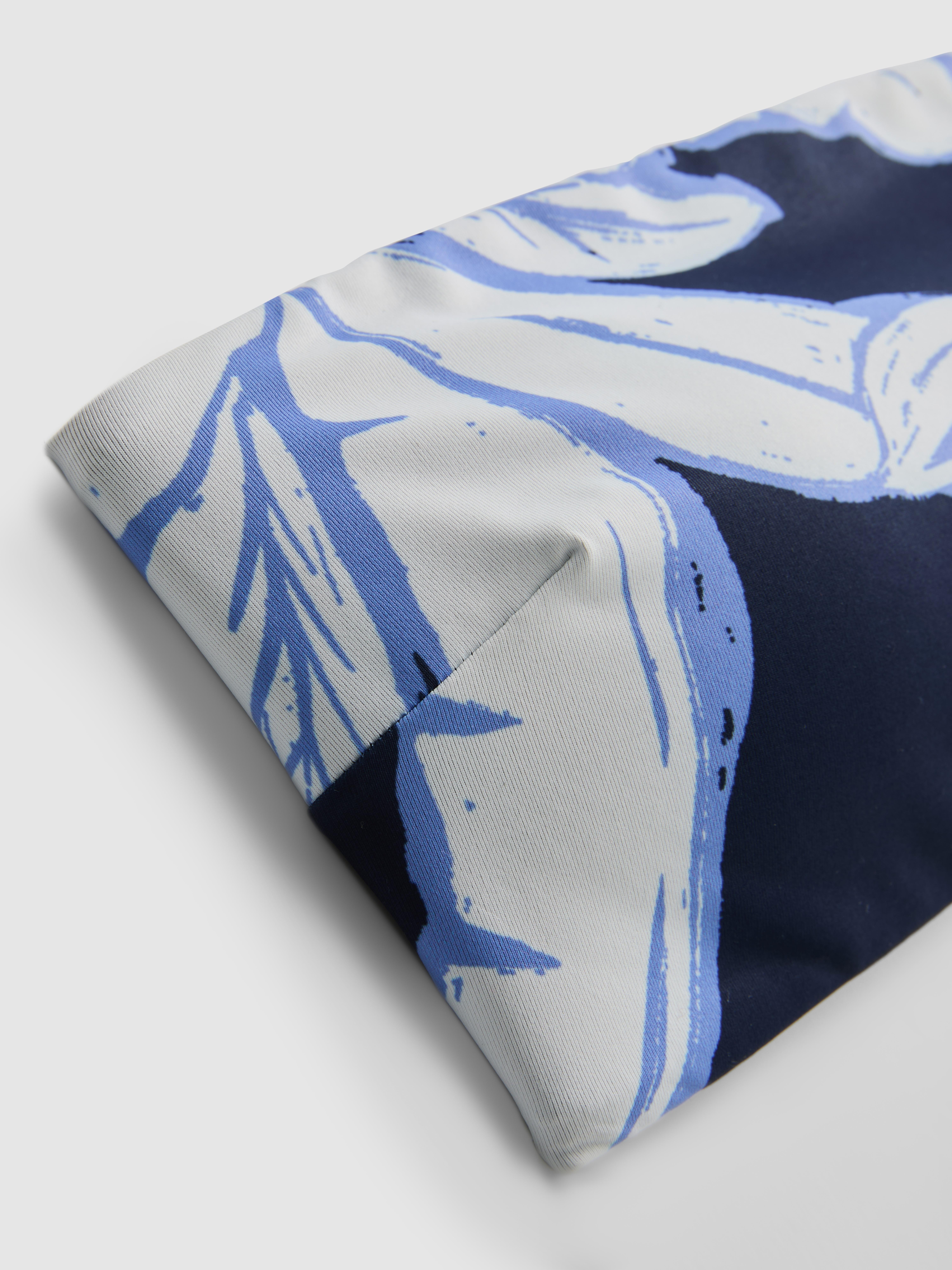 Women's Navy Printed Bandeau Bikini Top