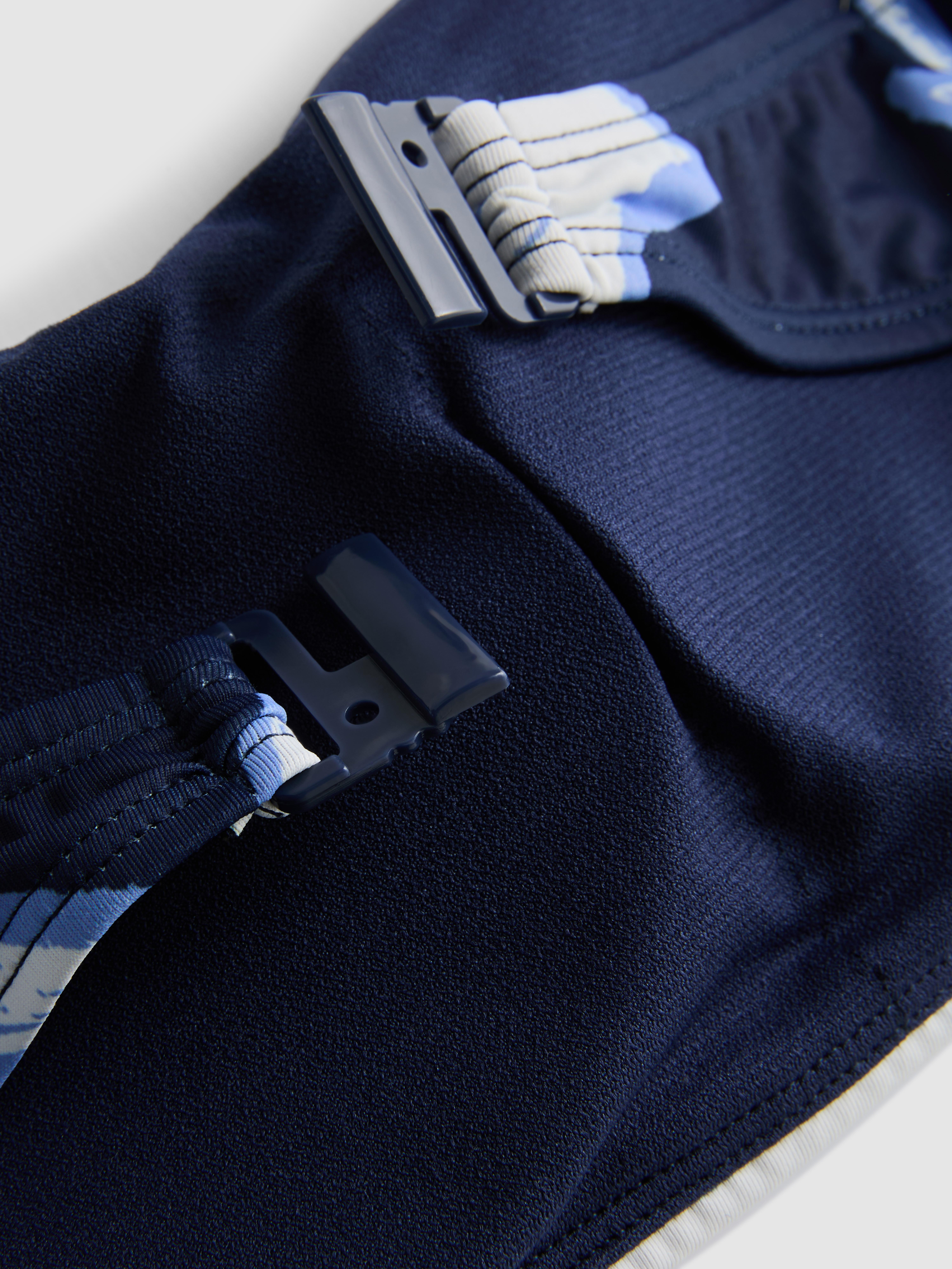 Women's Navy Printed Bandeau Bikini Top