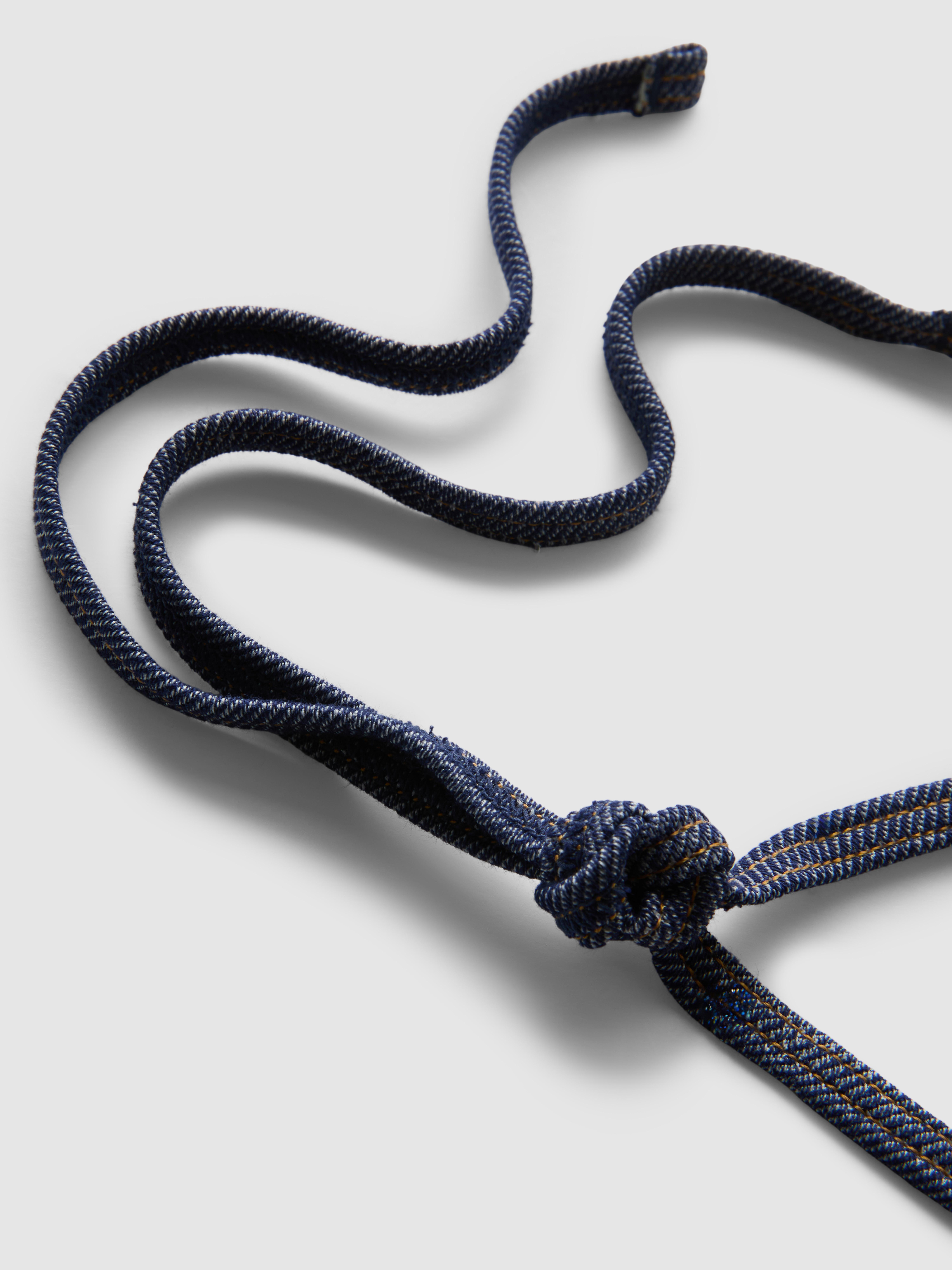 Women's Blue Denim-Look Triangle Bikini Top