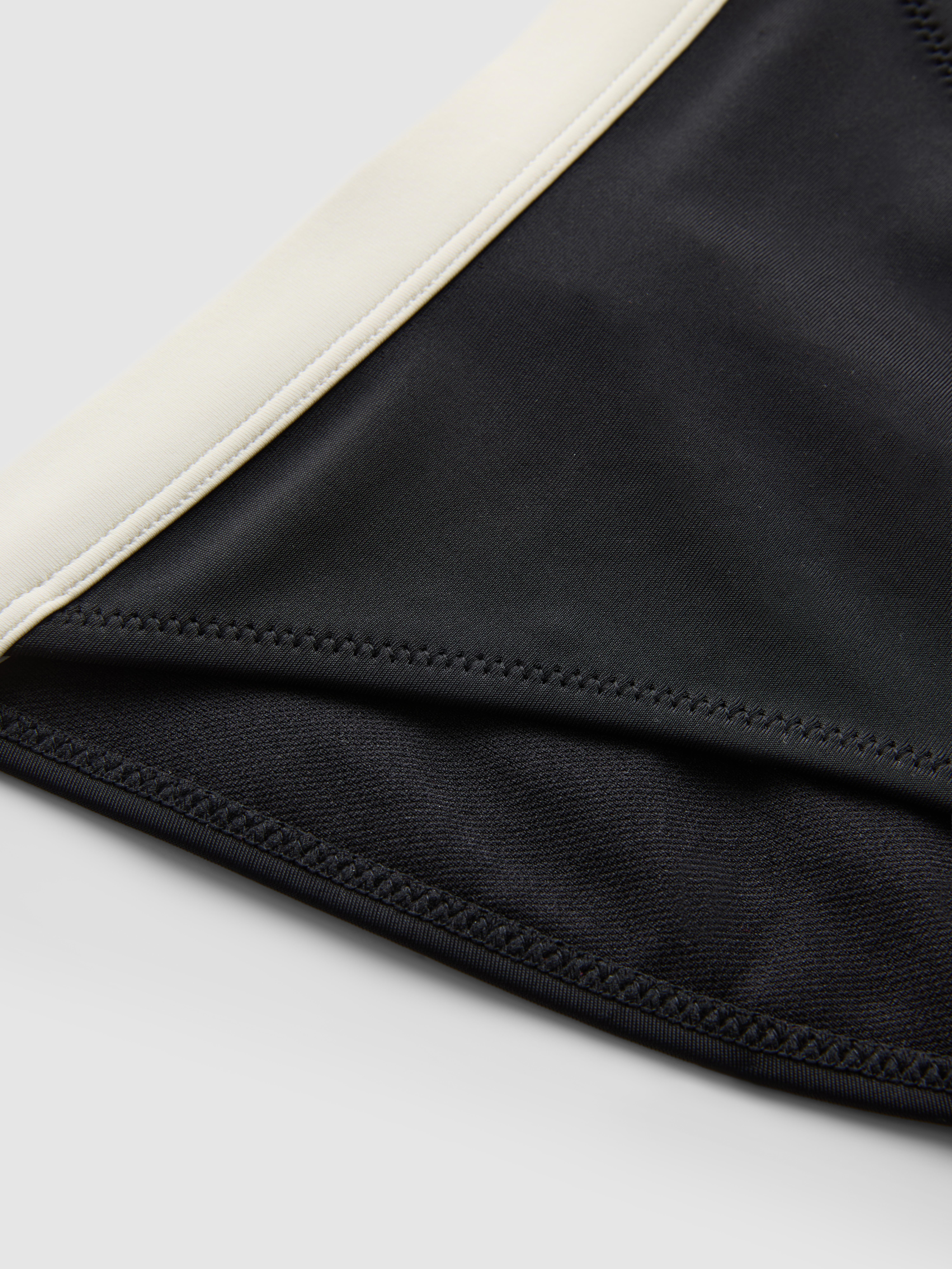 Women's Black/White Contrast Band Bikini Bottoms