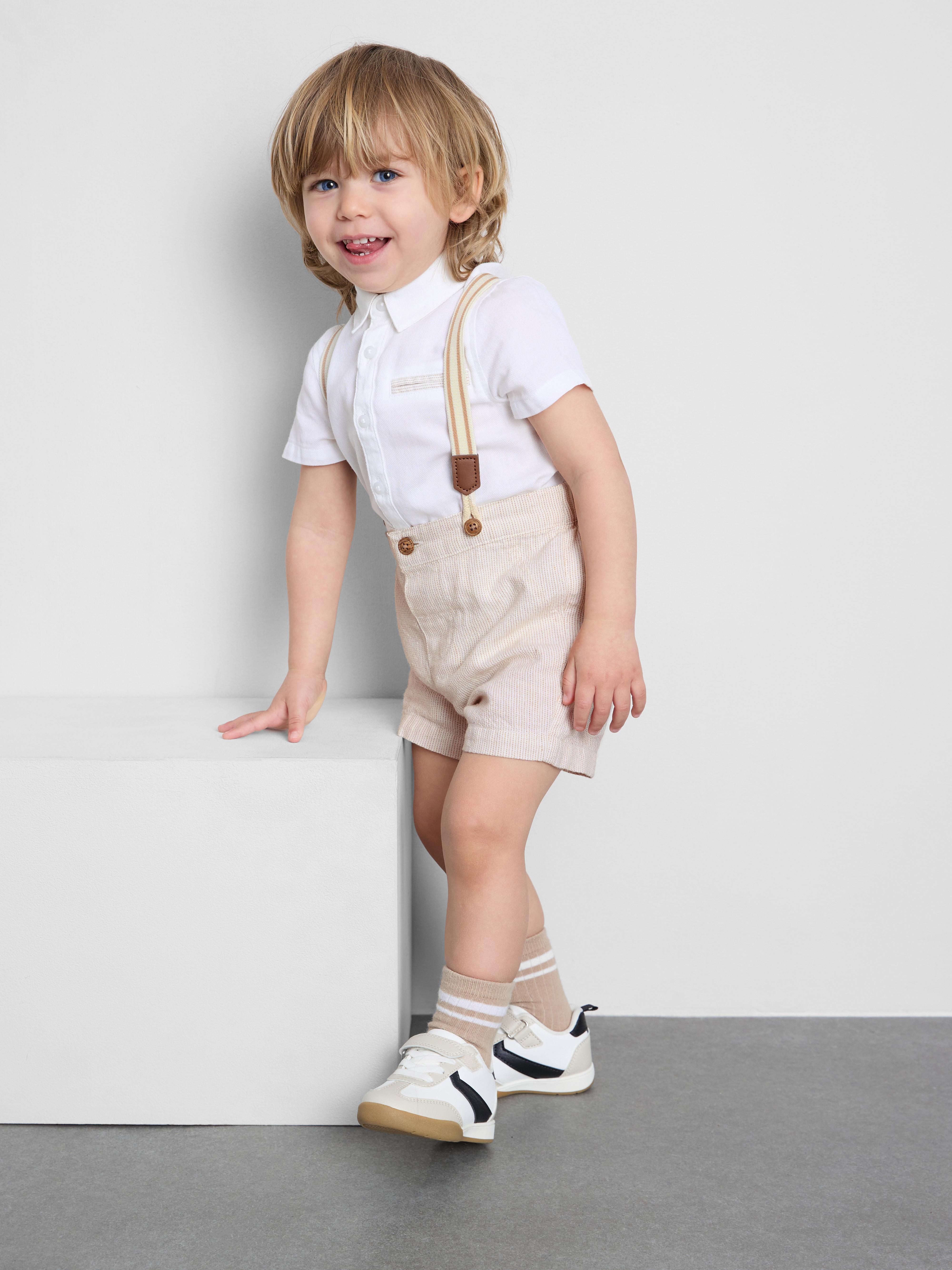 0-36 mesi | Set camicia e pantaloncini con bretelle