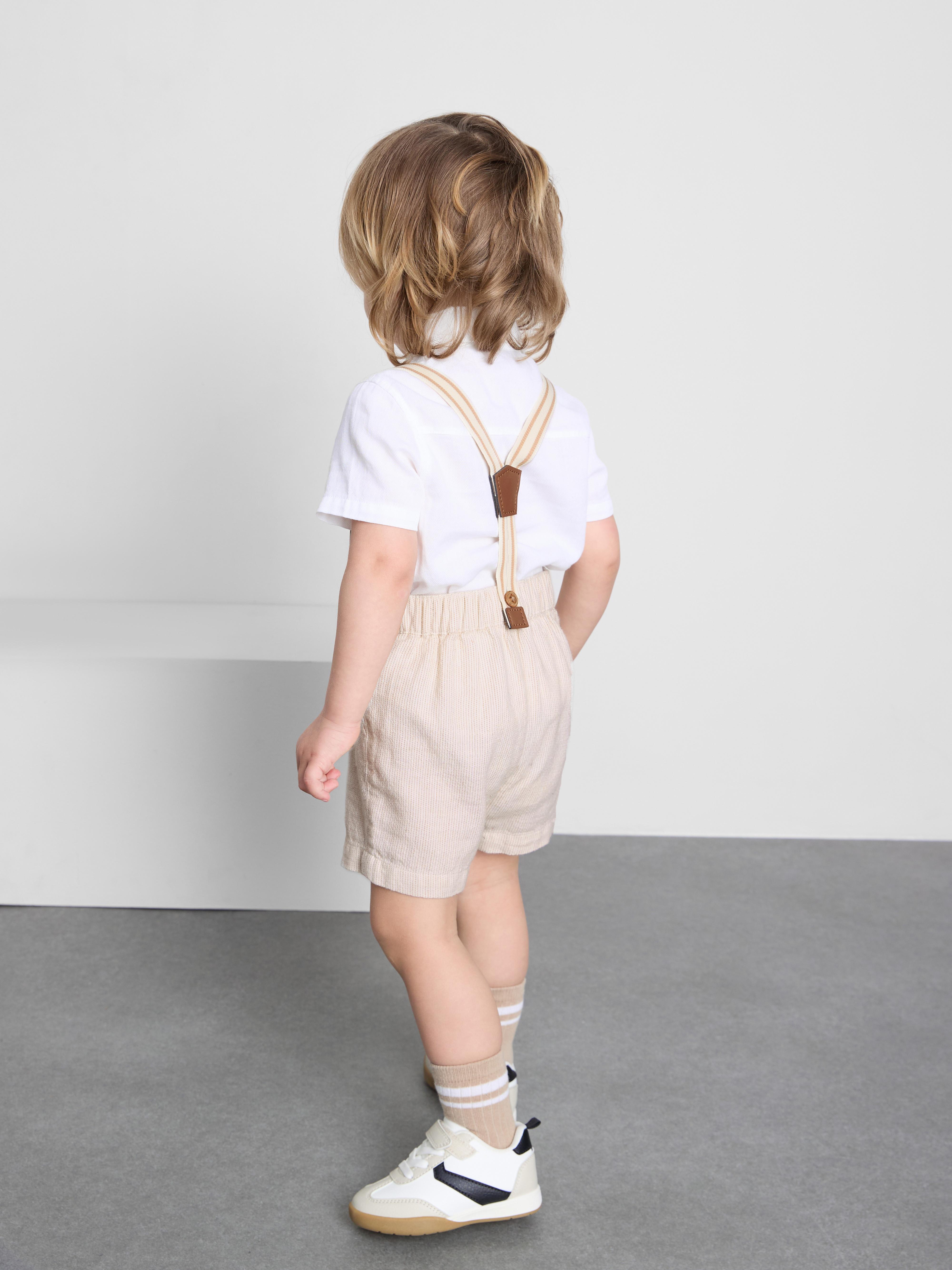 0-36mths | Shirt And Braces Shorts Set