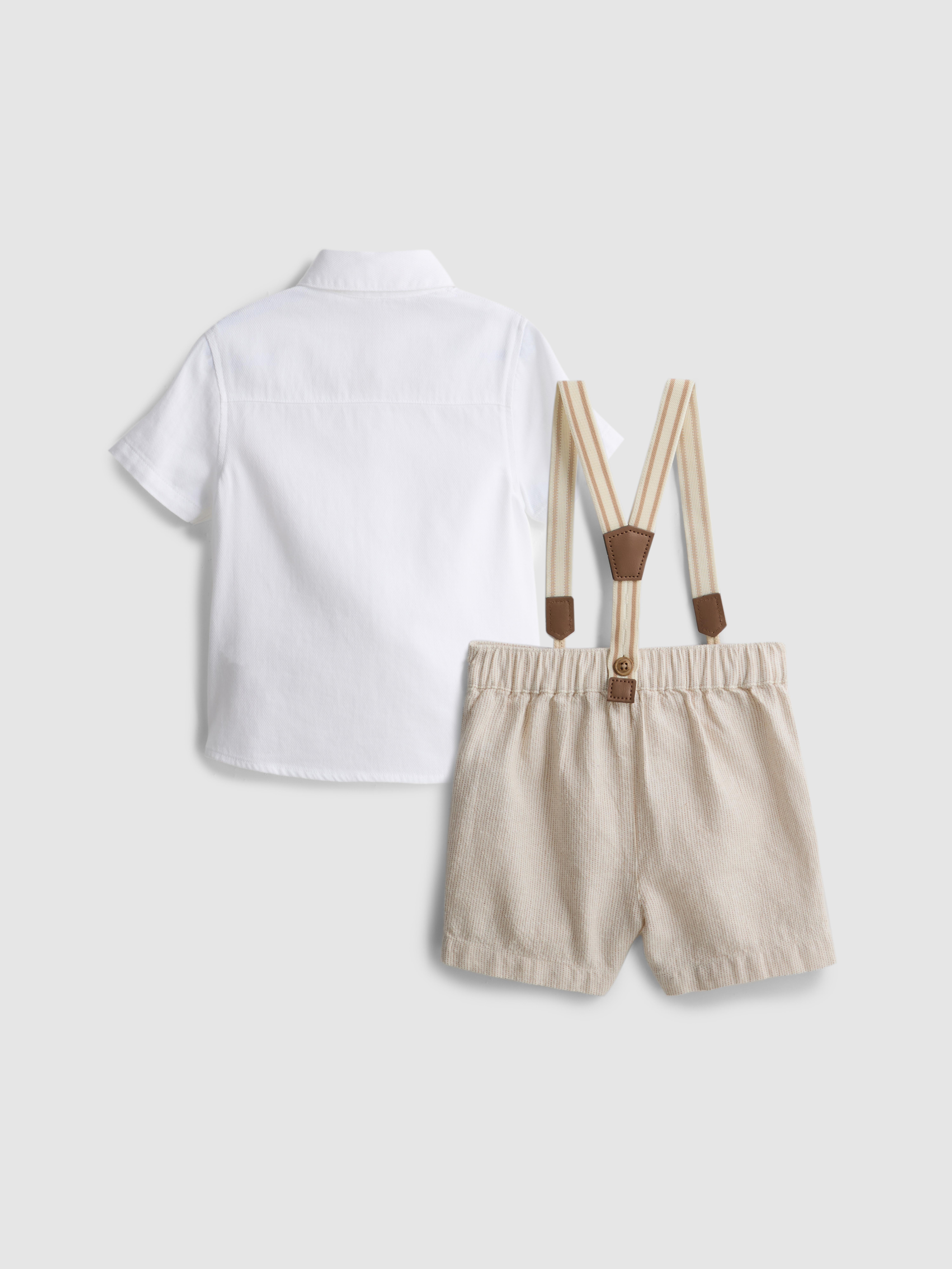 0-36mths | Shirt And Braces Shorts Set