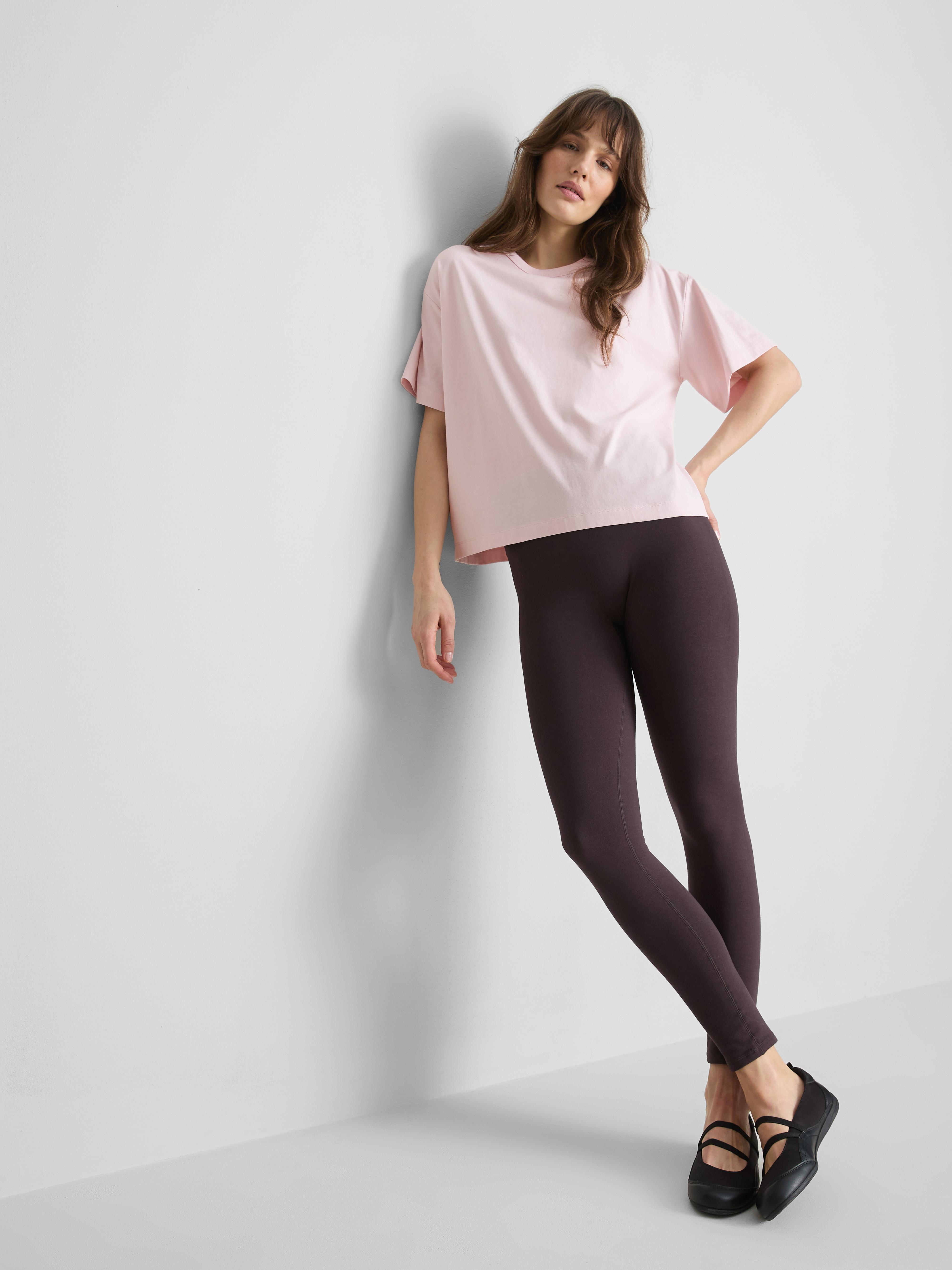 Camiseta de algodón cuadrada de cuello redondo Rosa