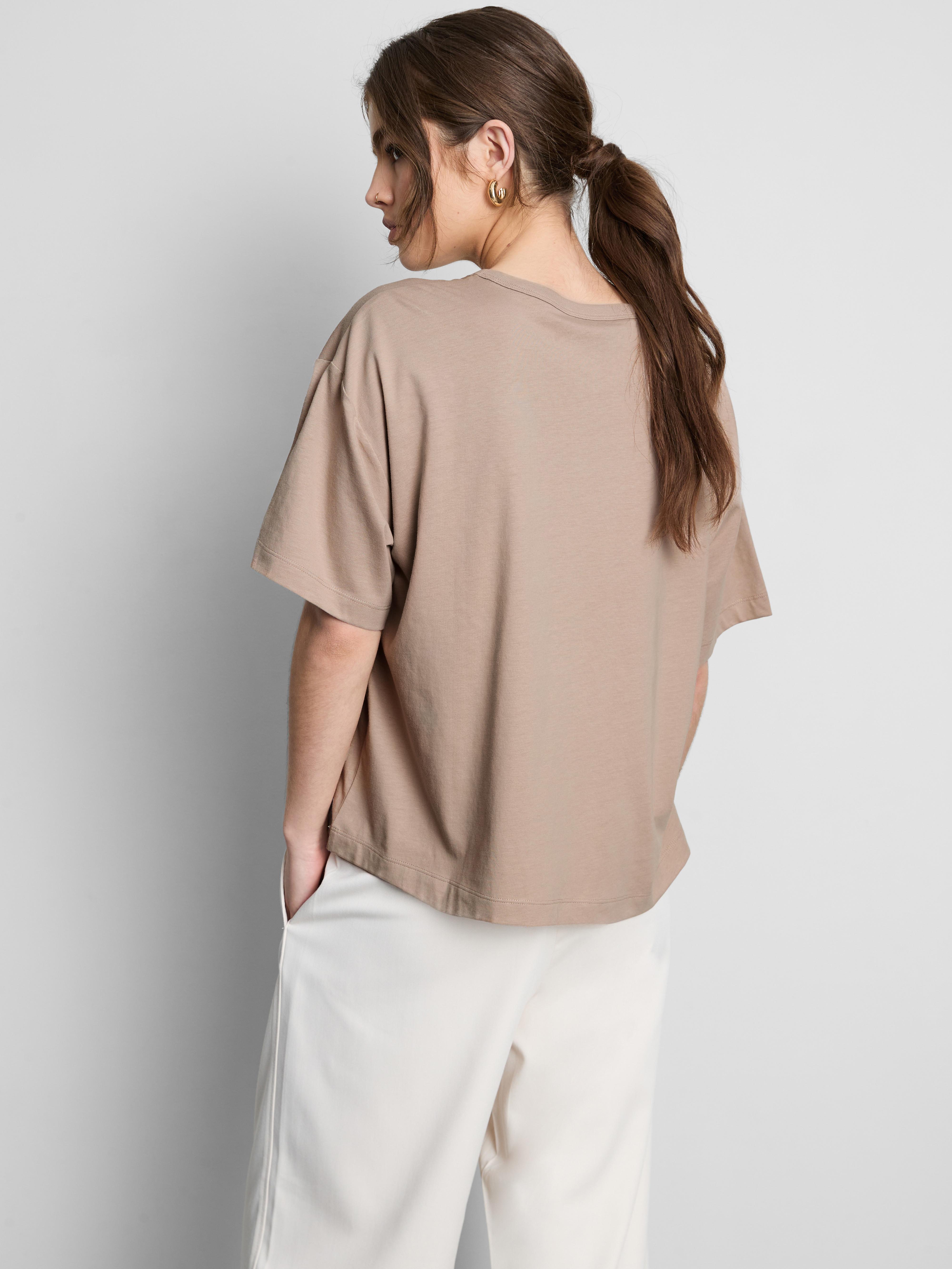 Maglia girocollo squadrata in cotone