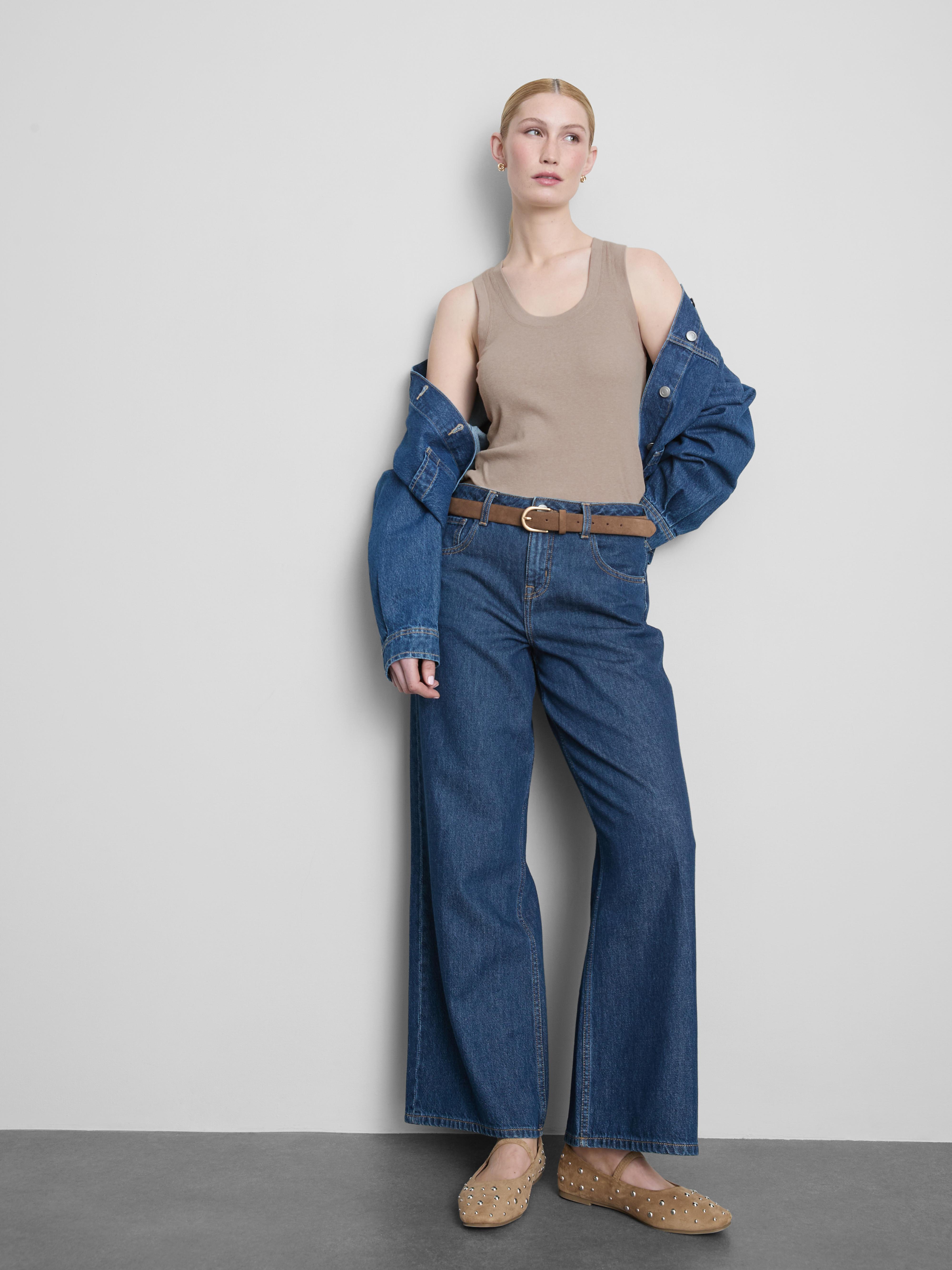 Geripptes Trägertop aus Baumwollmischung