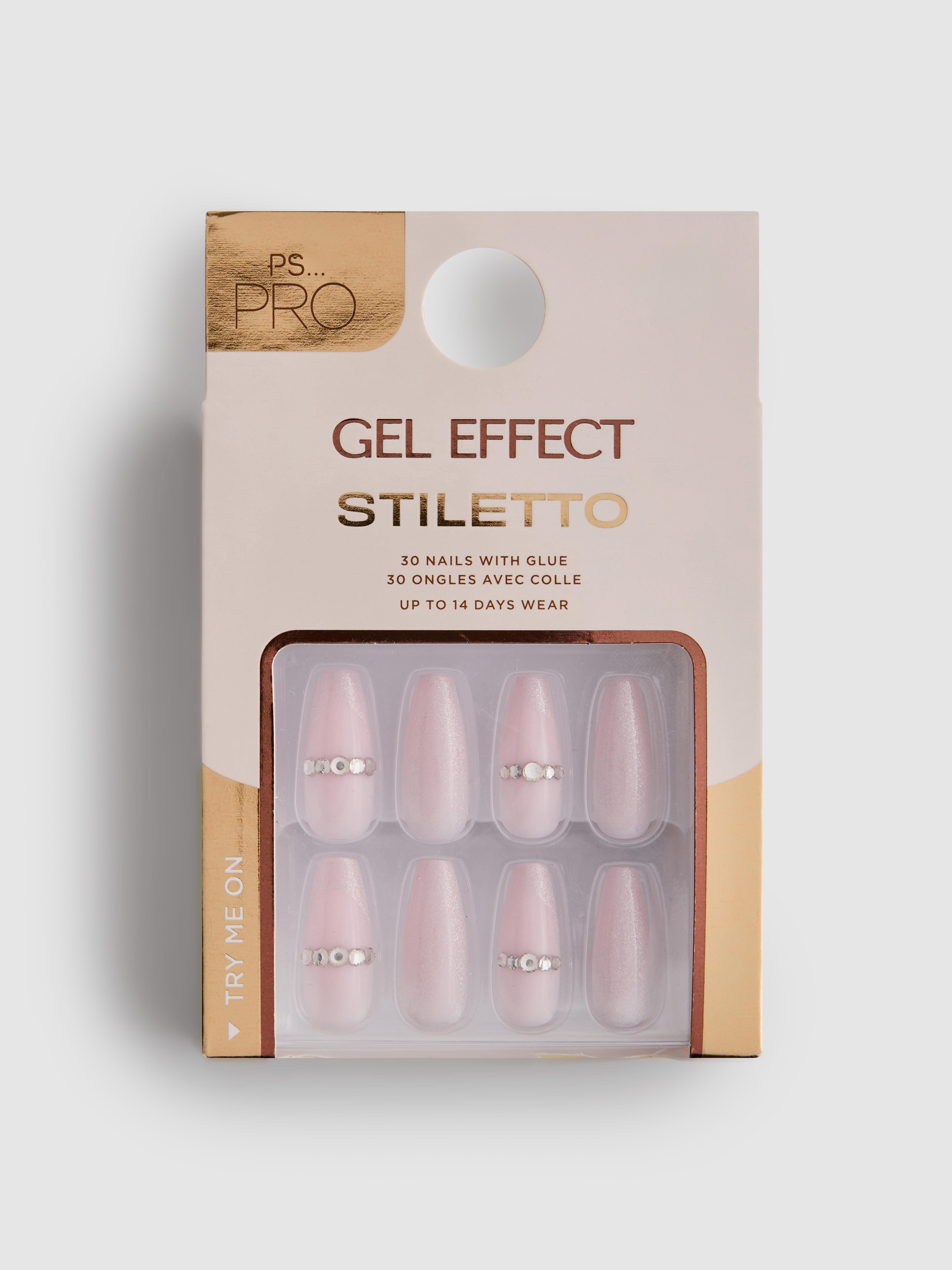 PS... Pro Stiletto Embellished Gel Effect False Nails