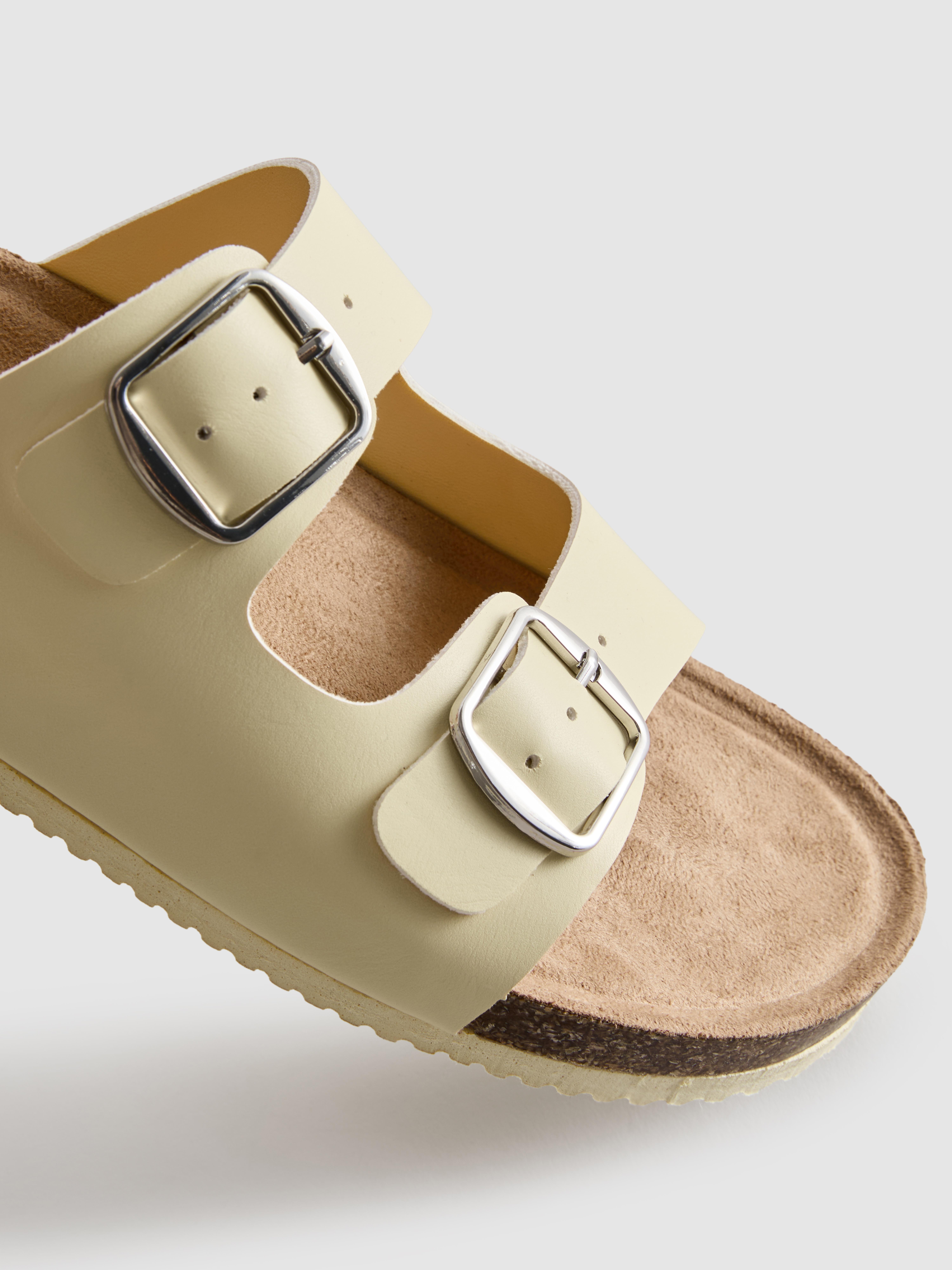 Double Buckle Strap Mule Sandals