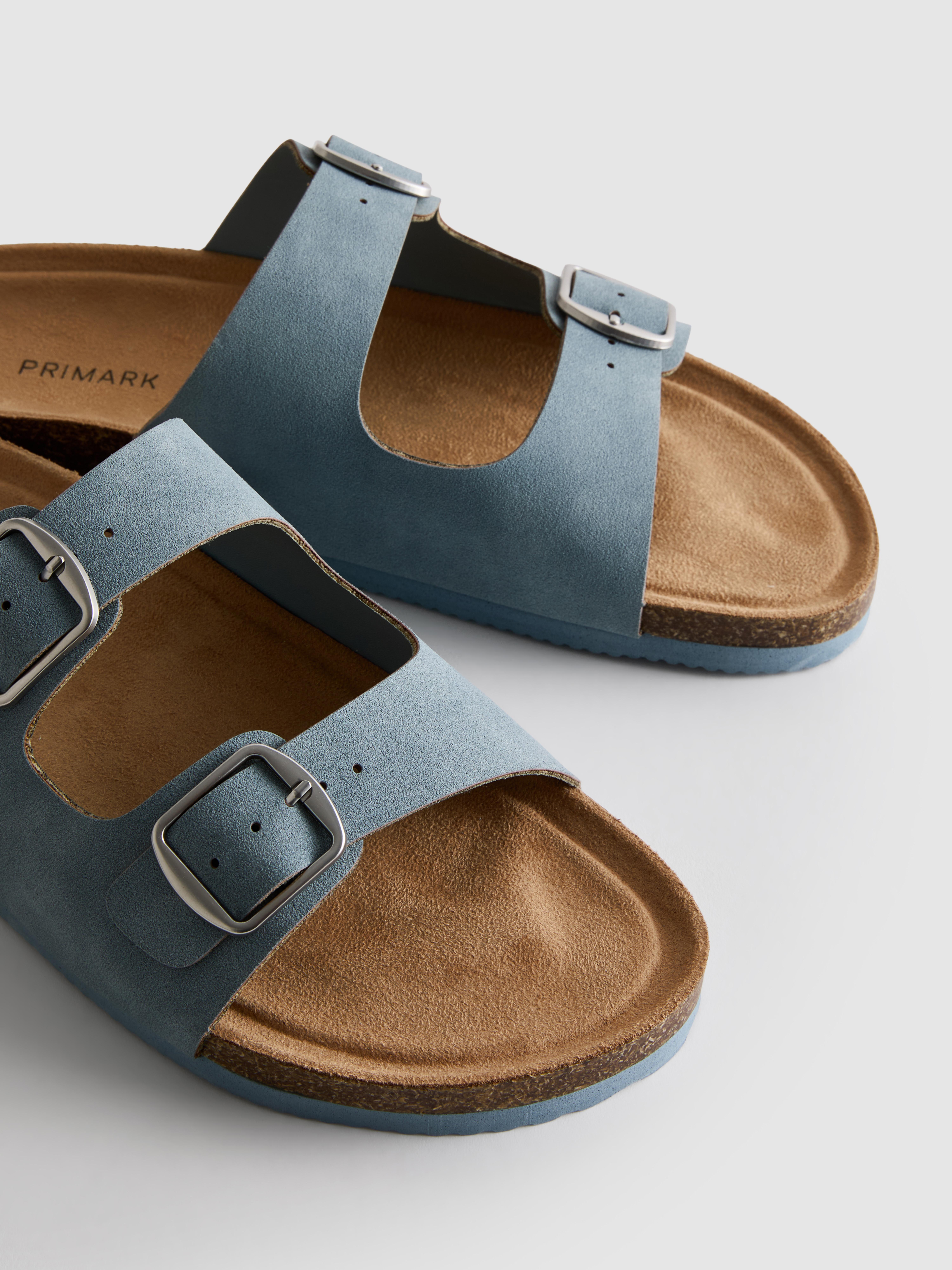 Double Buckle-Strap Mule Sandals