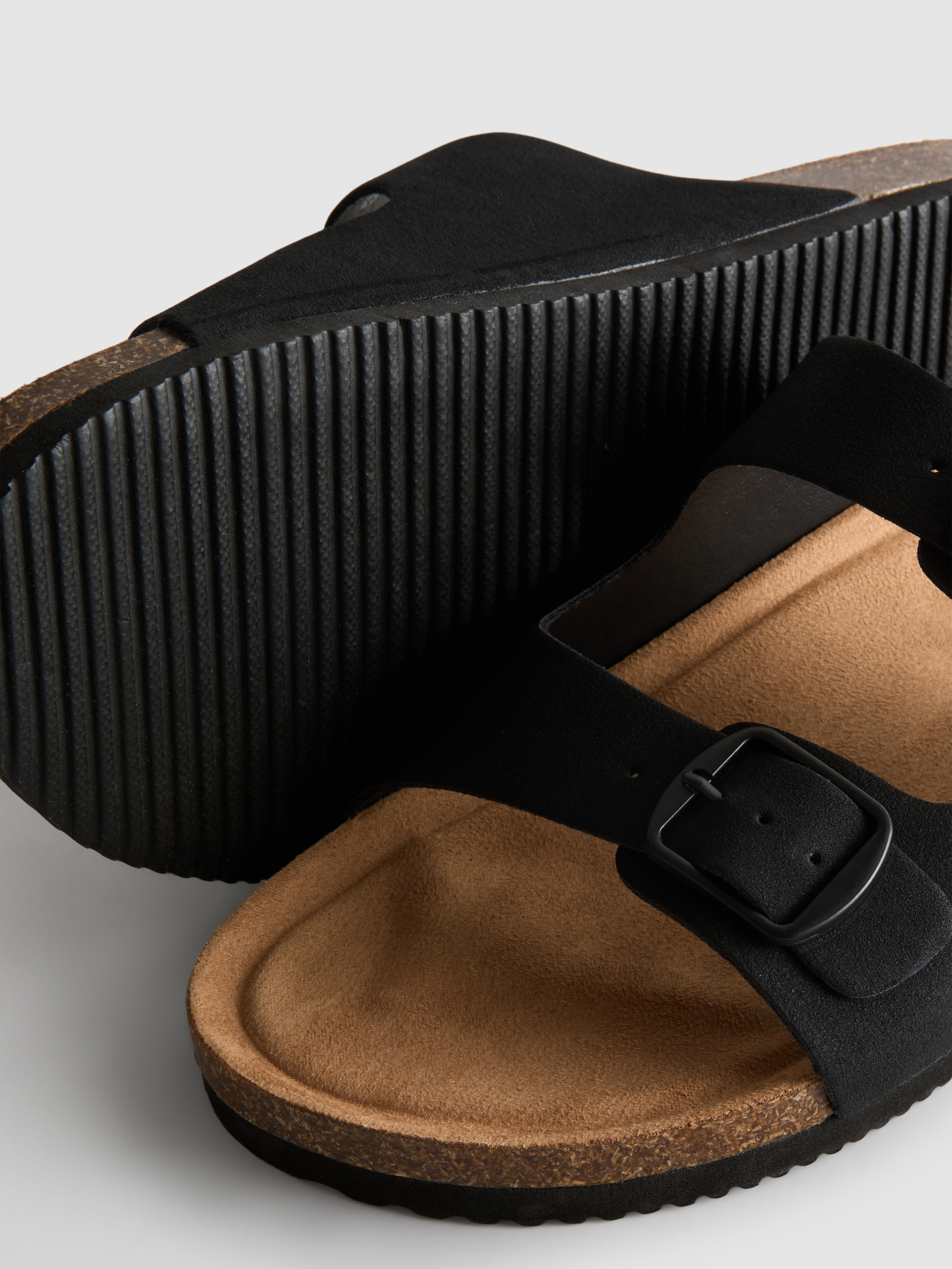 Double Buckle-Strap Mule Sandals