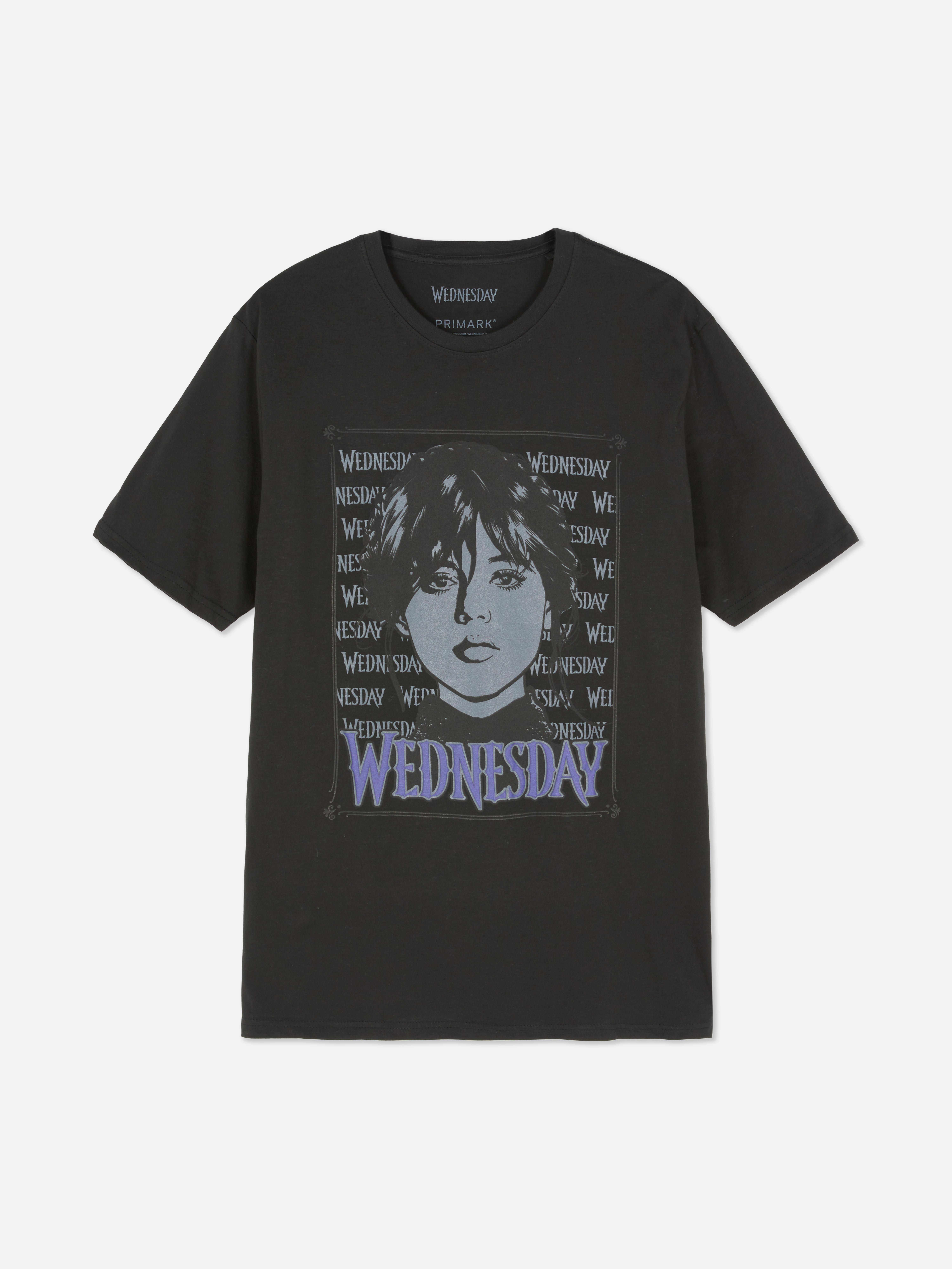 Wednesday-mintás, oversized-fazonú póló