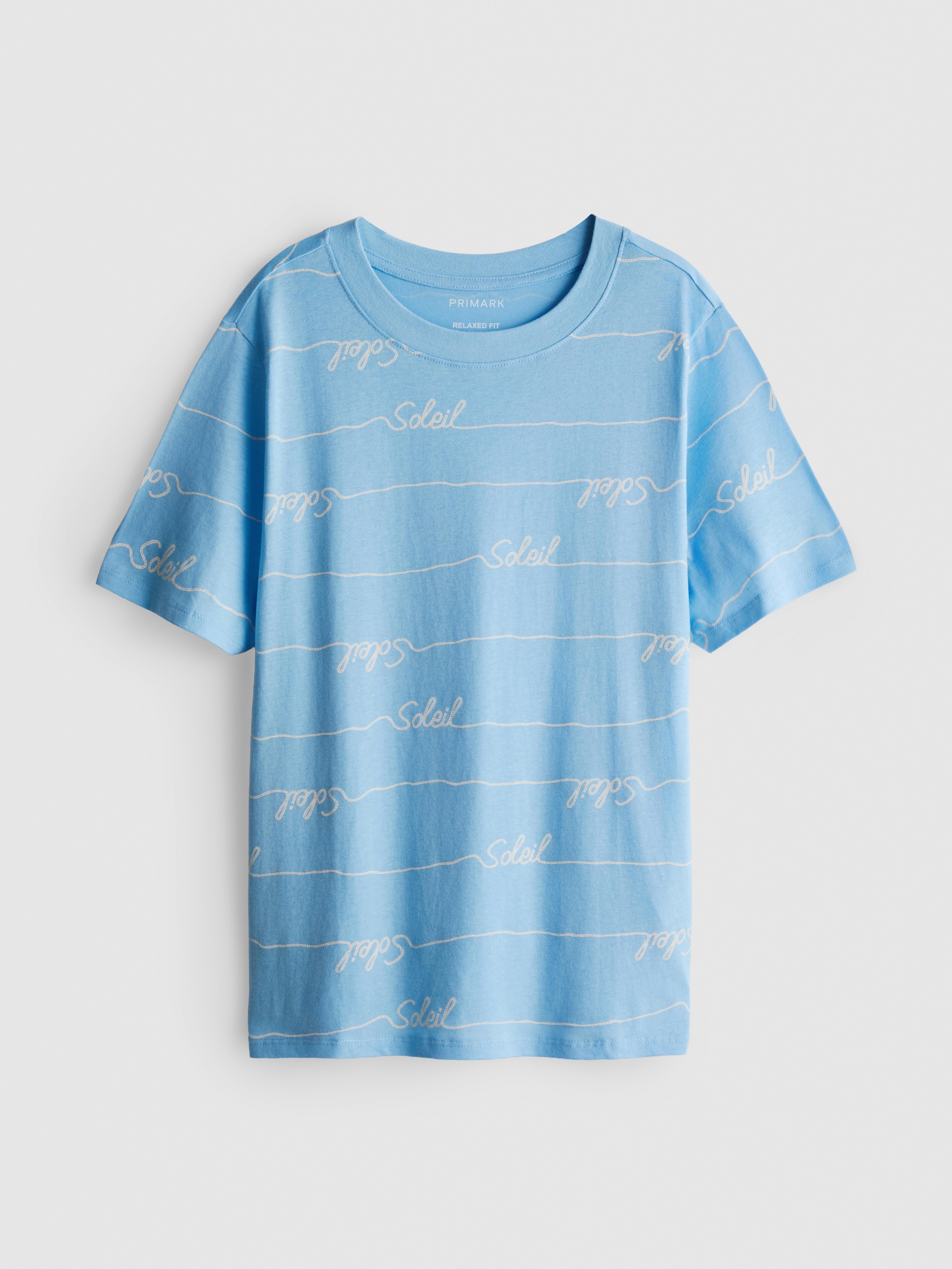Kort T-shirt van puur katoen met print