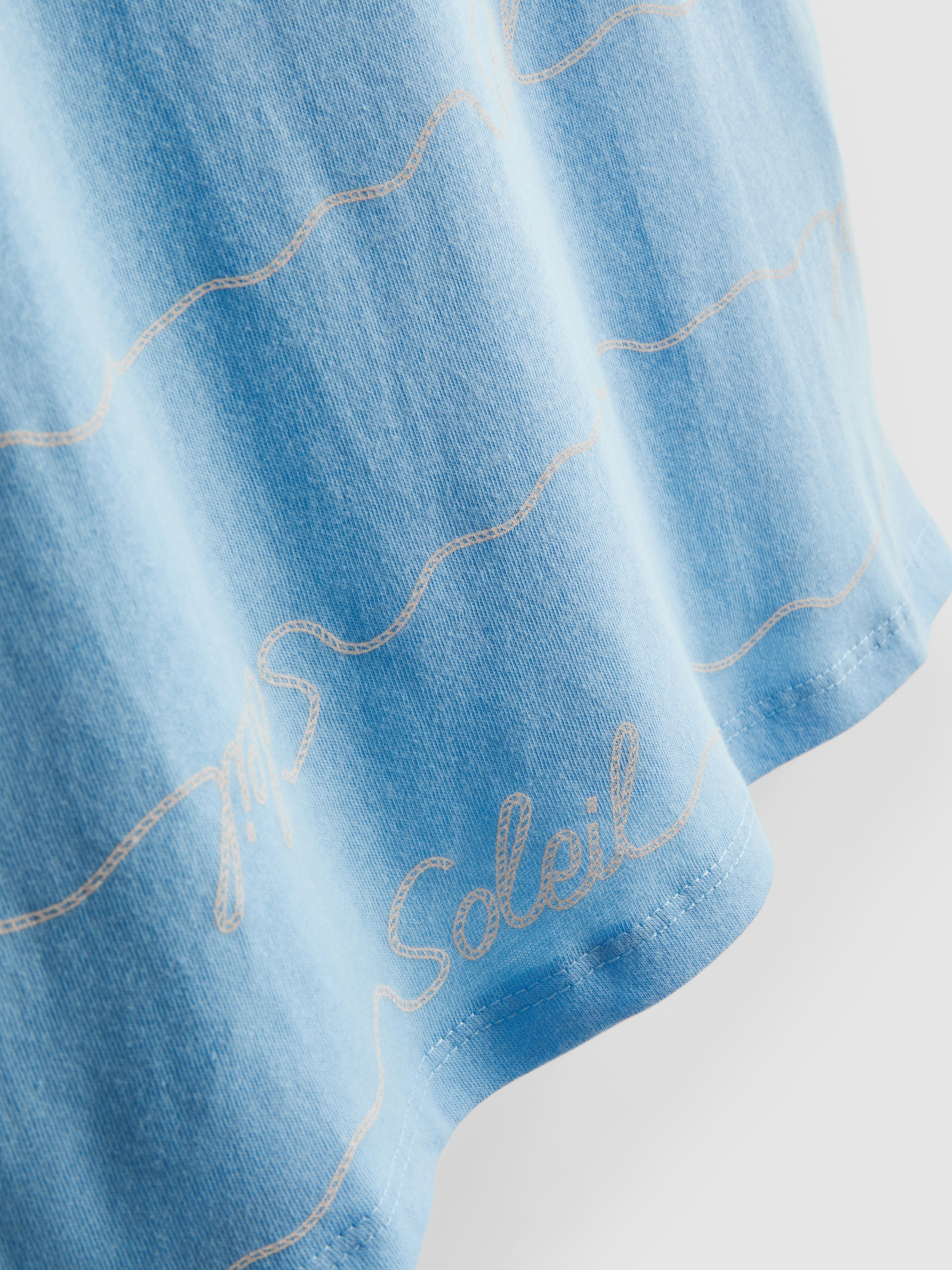 Kort T-shirt van puur katoen met print