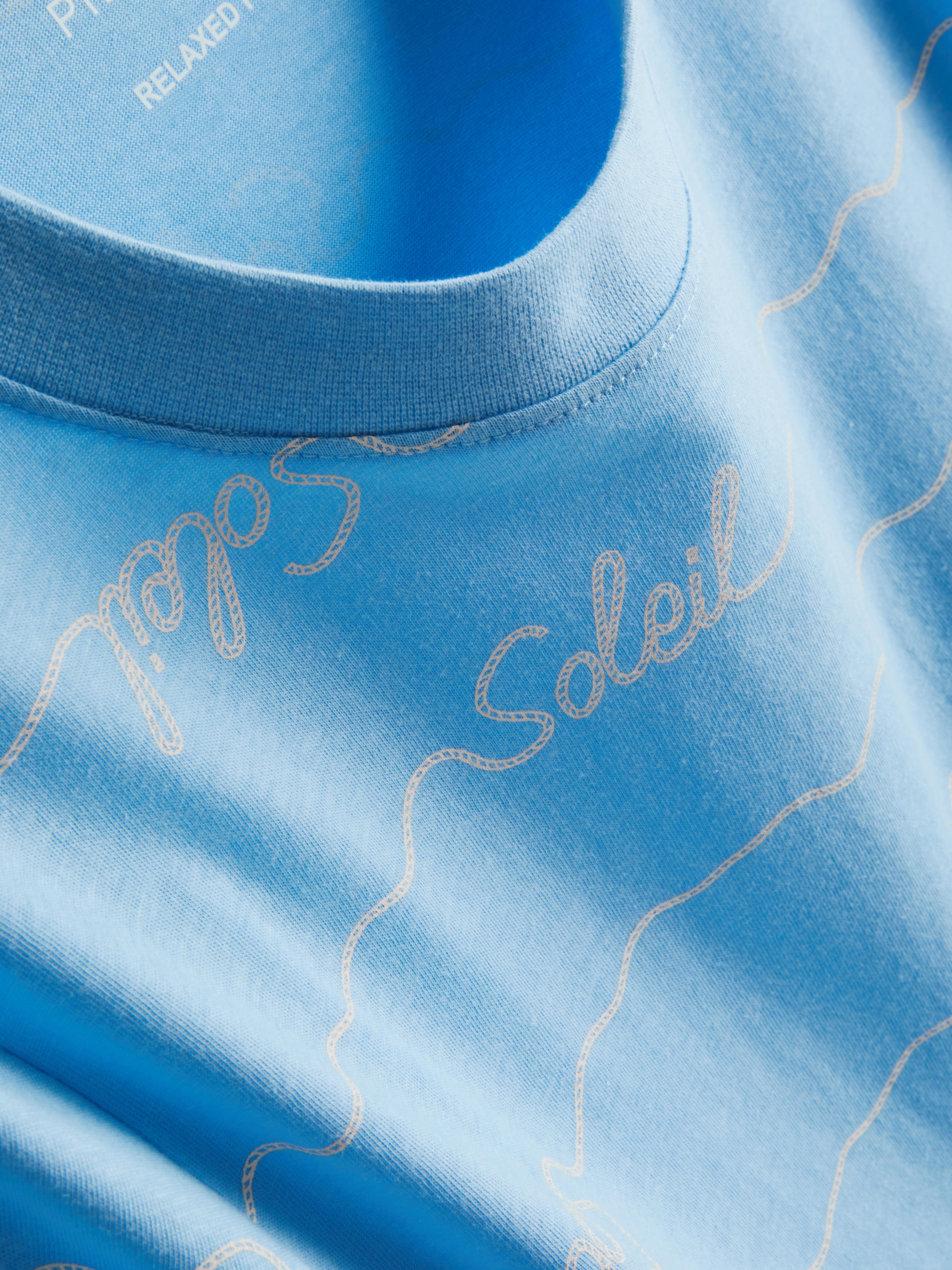 Kort T-shirt van puur katoen met print