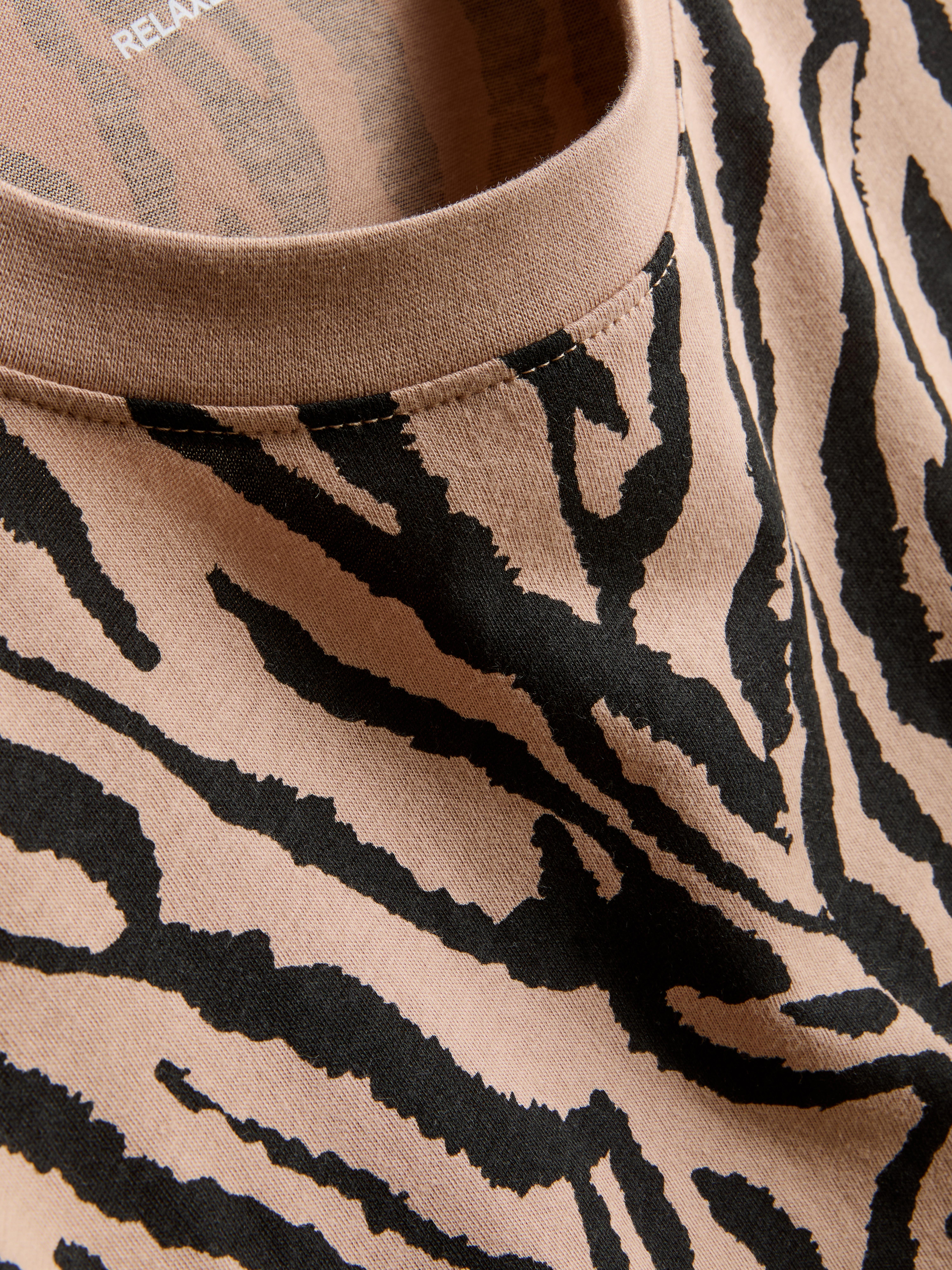 T-shirt court en pur coton à motif