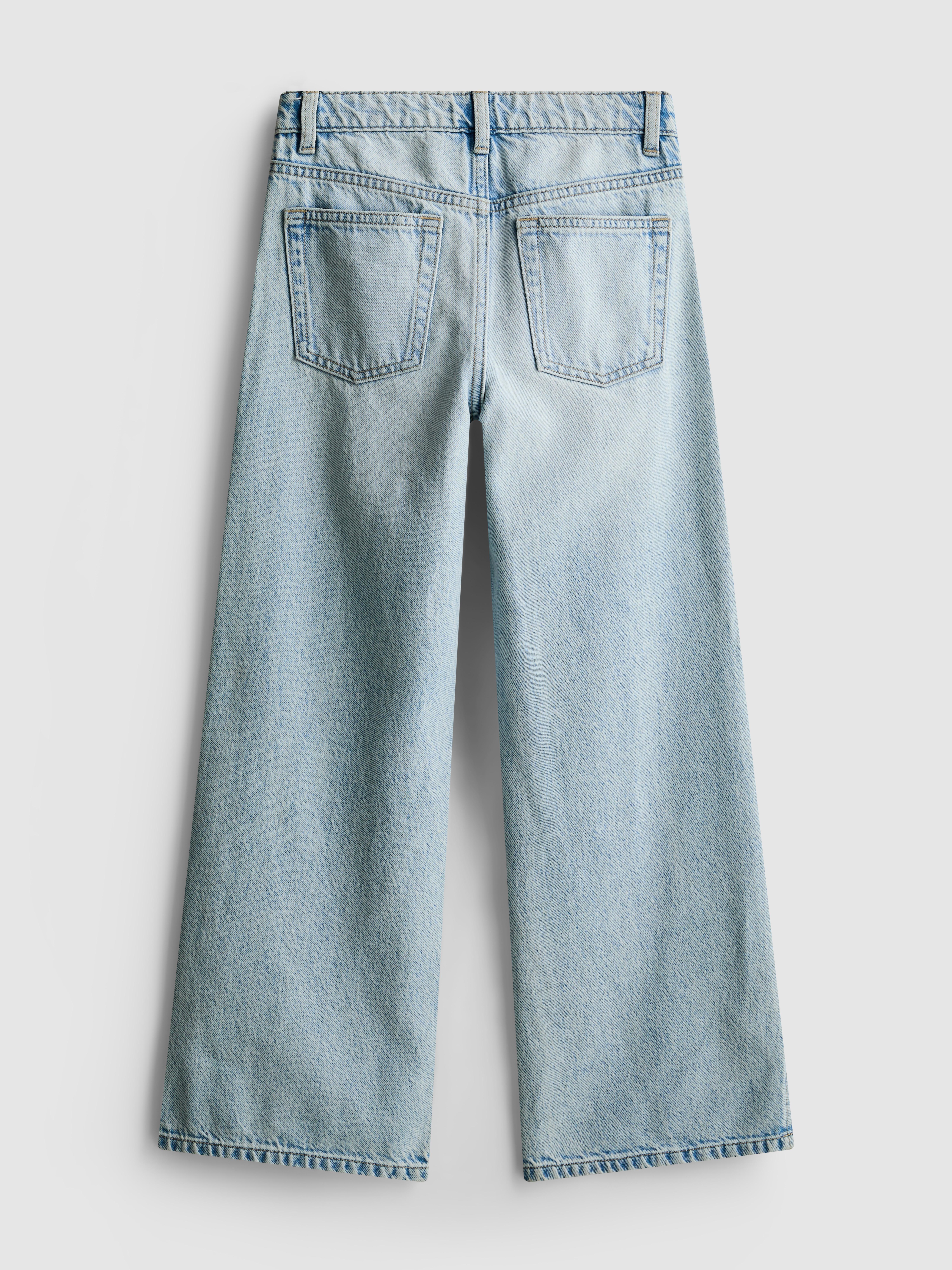 7-15yrs | Hem Split Wide Leg Jeans