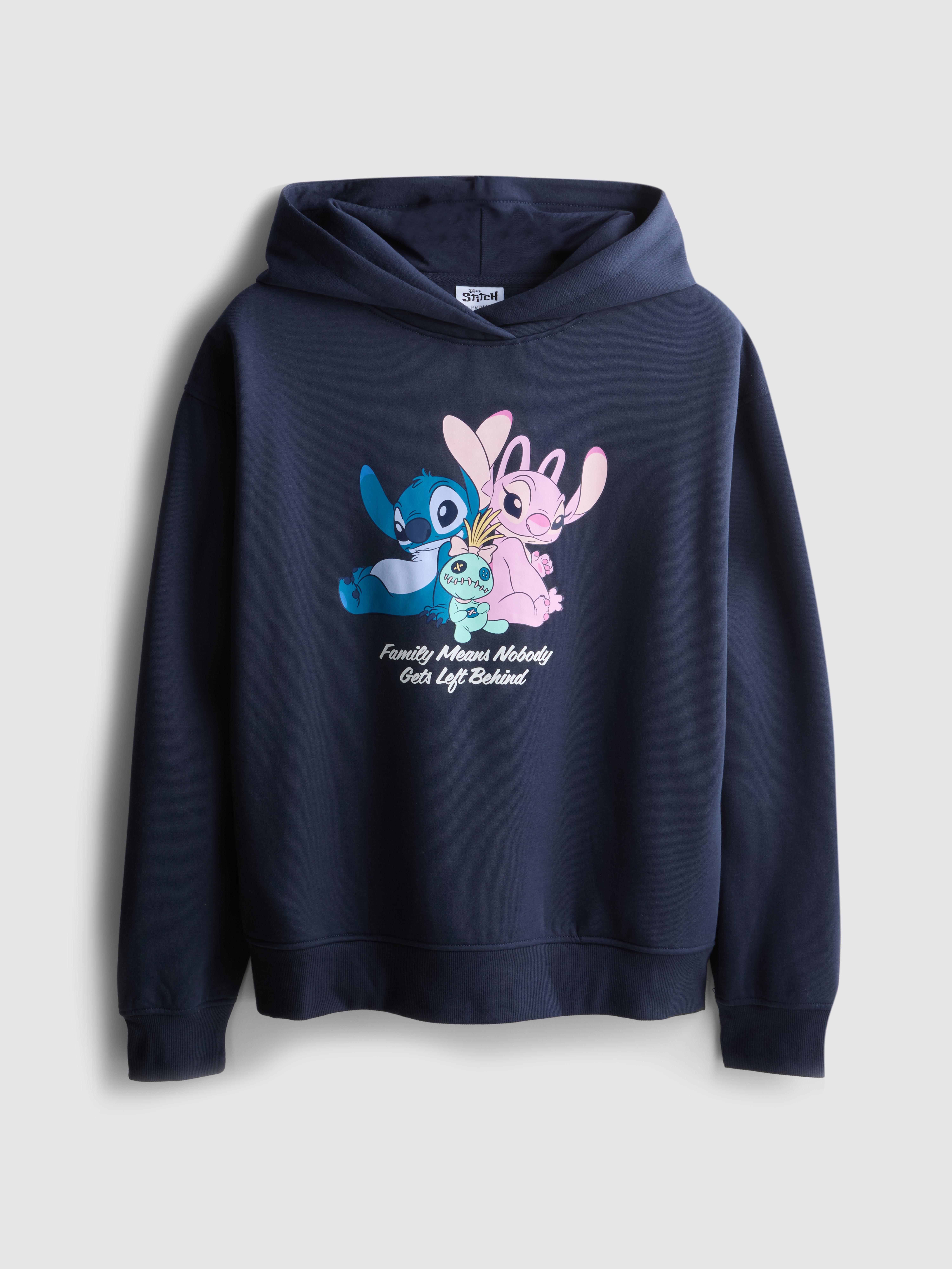 Women's Navy Disney’s Stitch And Angel Cotton-Blend Hoodie