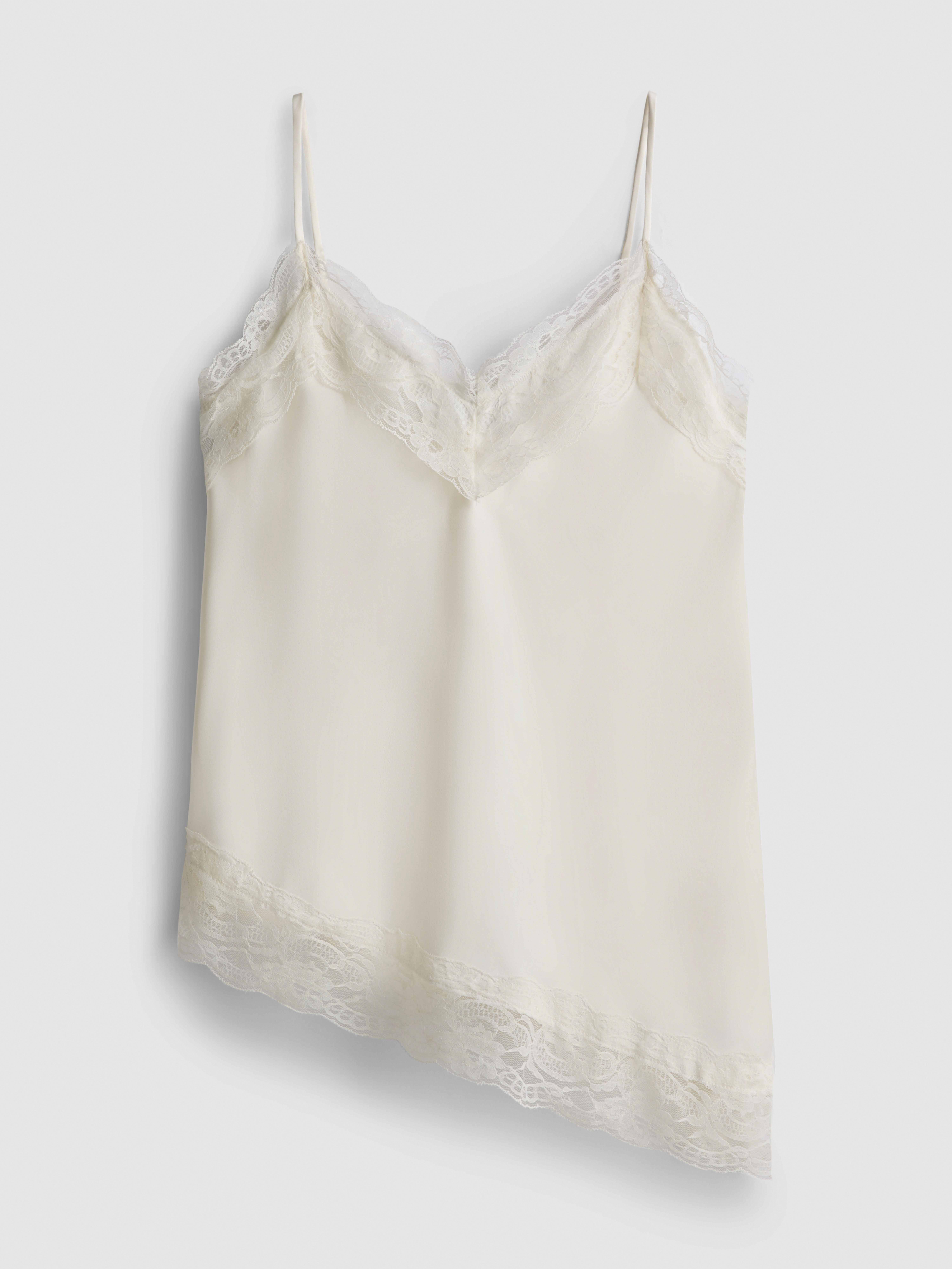 Asymmetric Satin Lace Cami