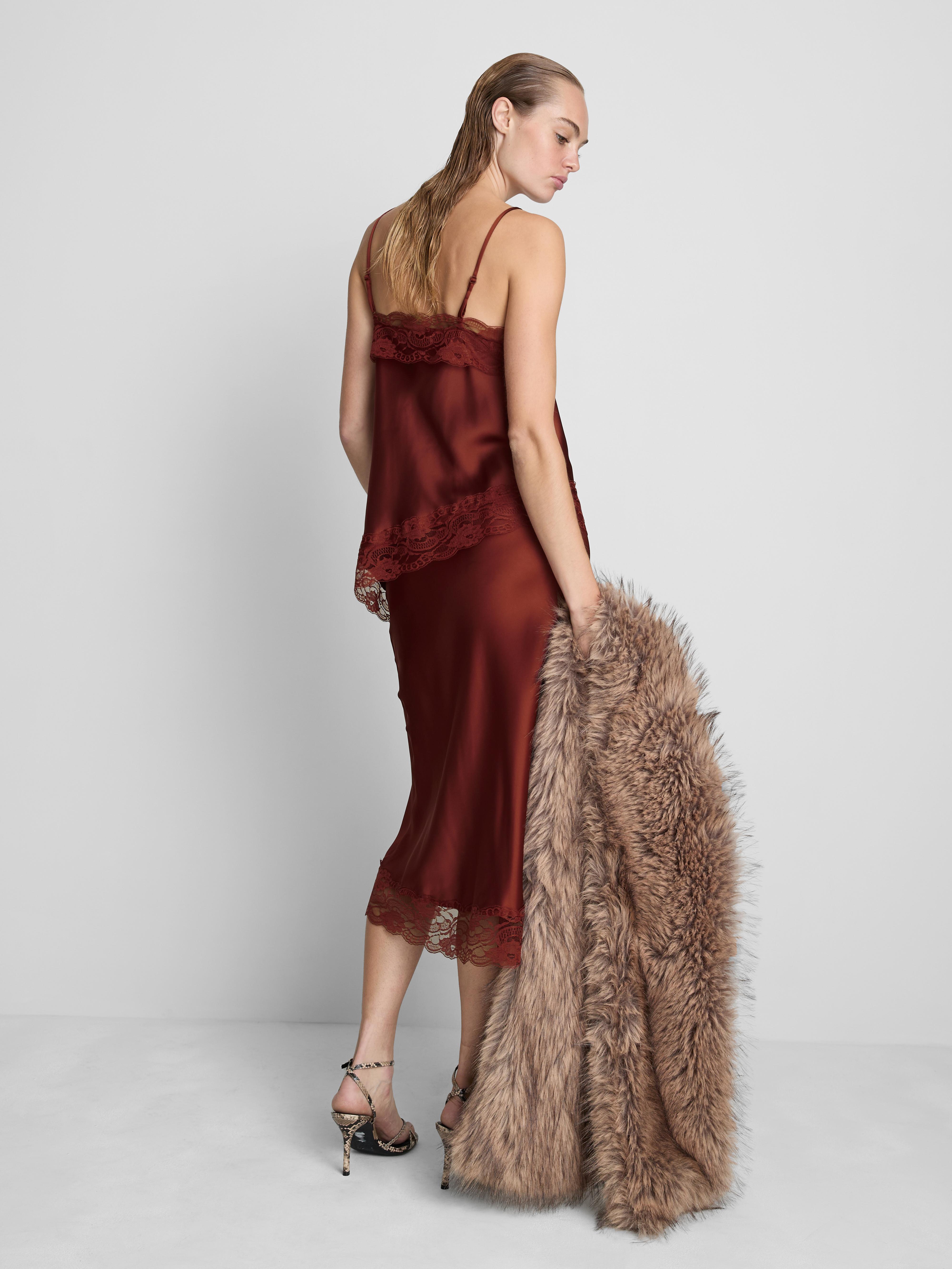 Asymmetric Satin Lace Cami