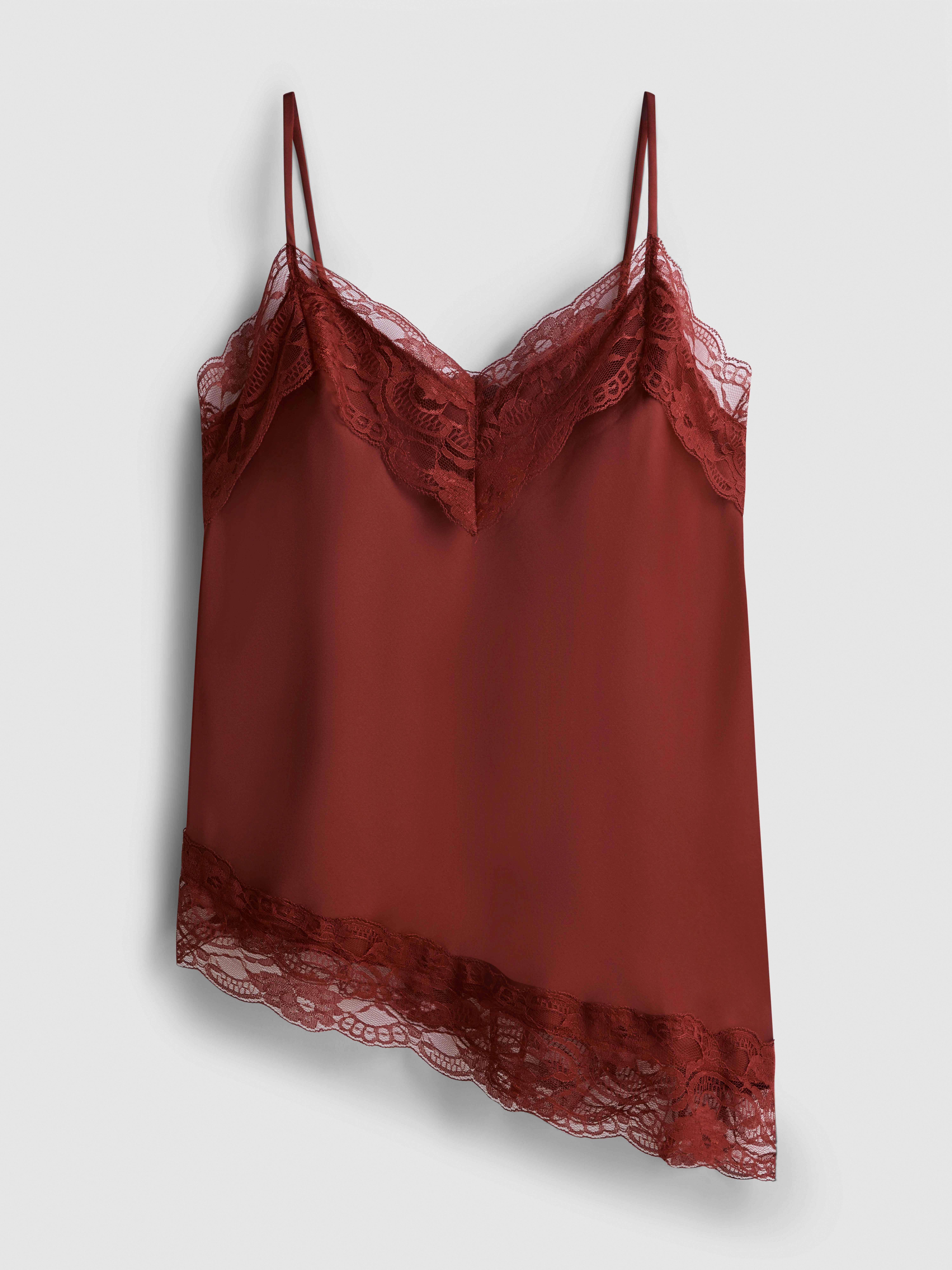 Asymmetric Satin Lace Cami
