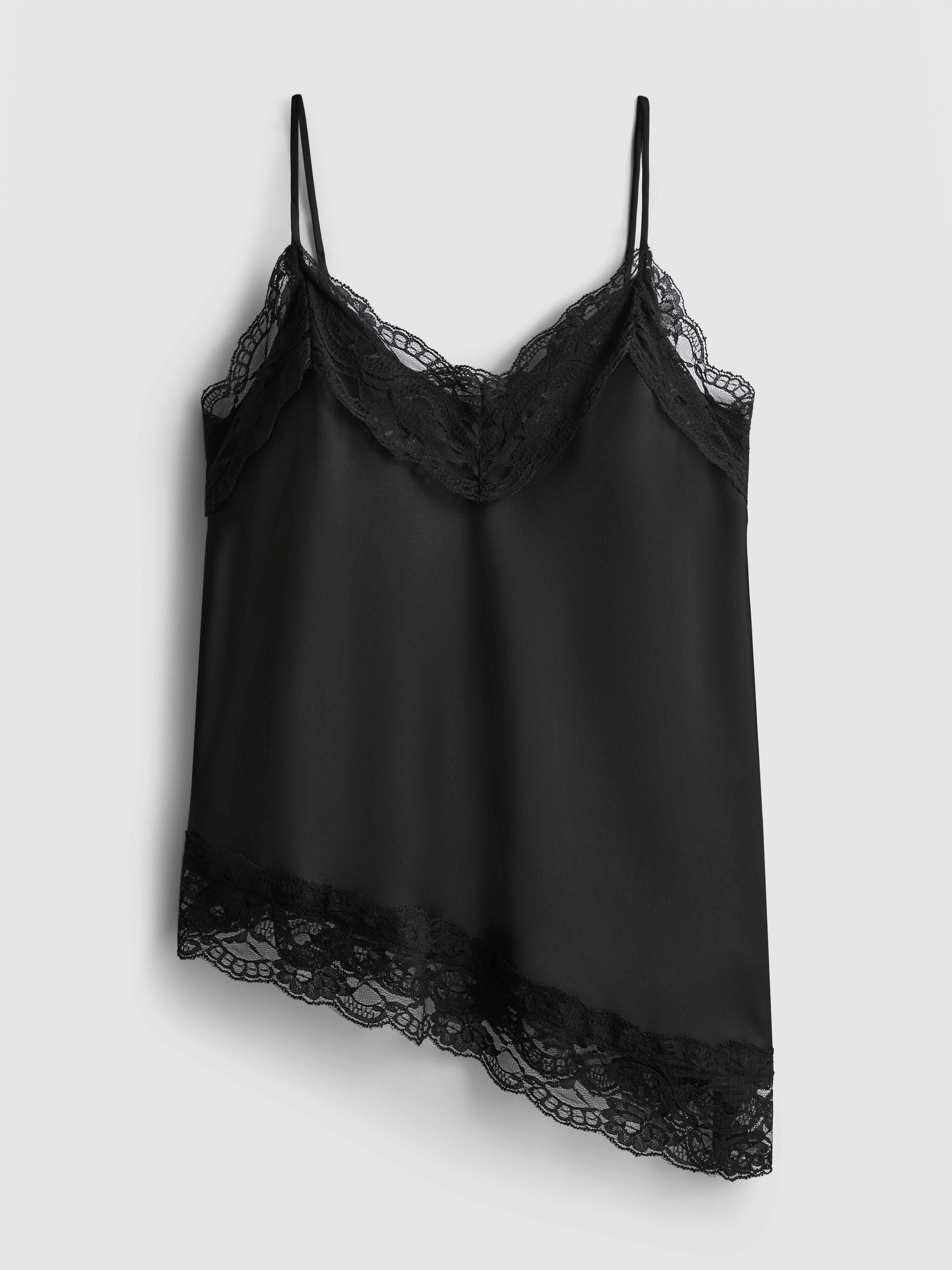 Asymmetric Satin Lace Cami