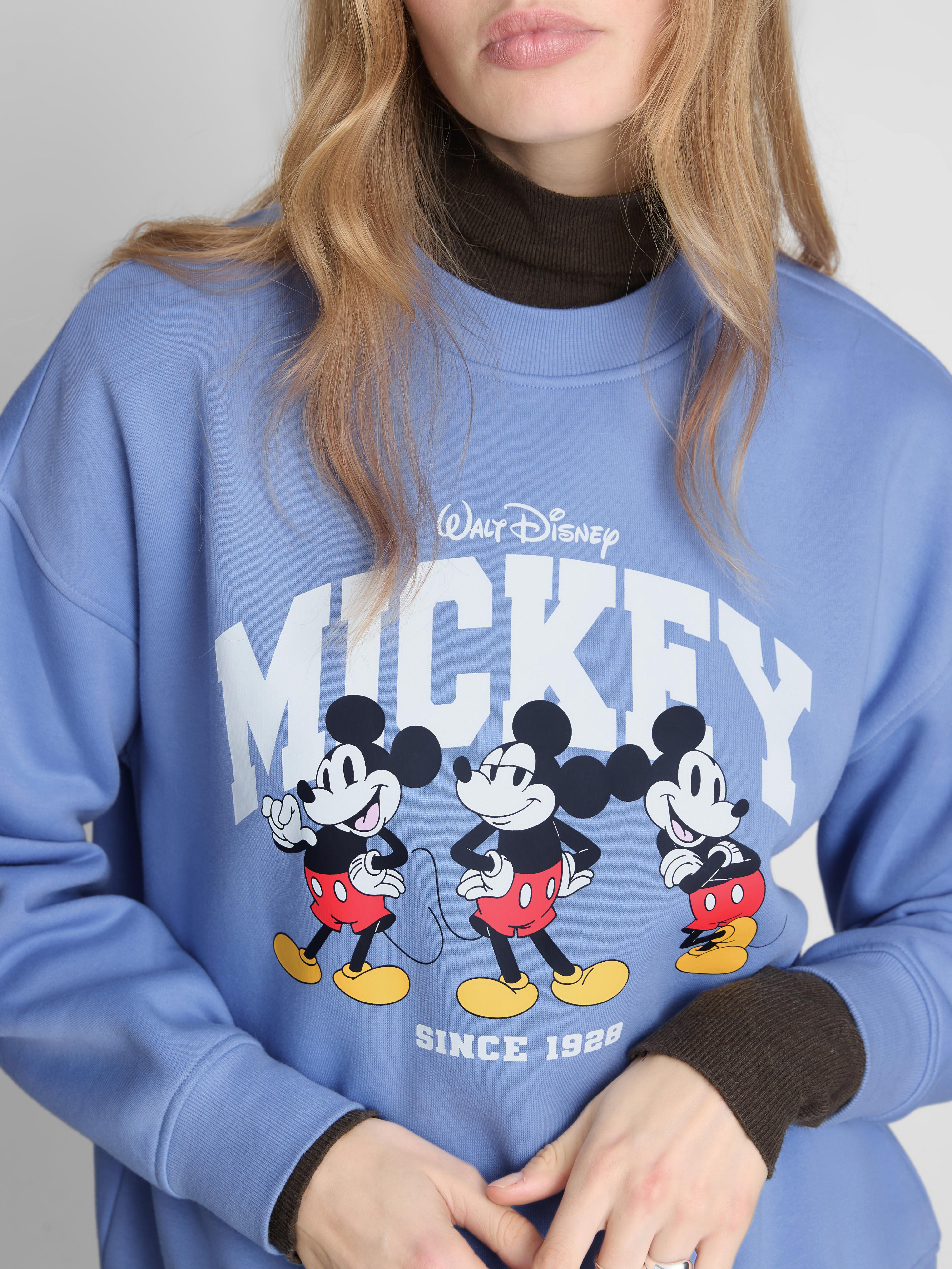 Women's Blue Disney’s Mickey Mouse Cotton-Blend Sweatshirt