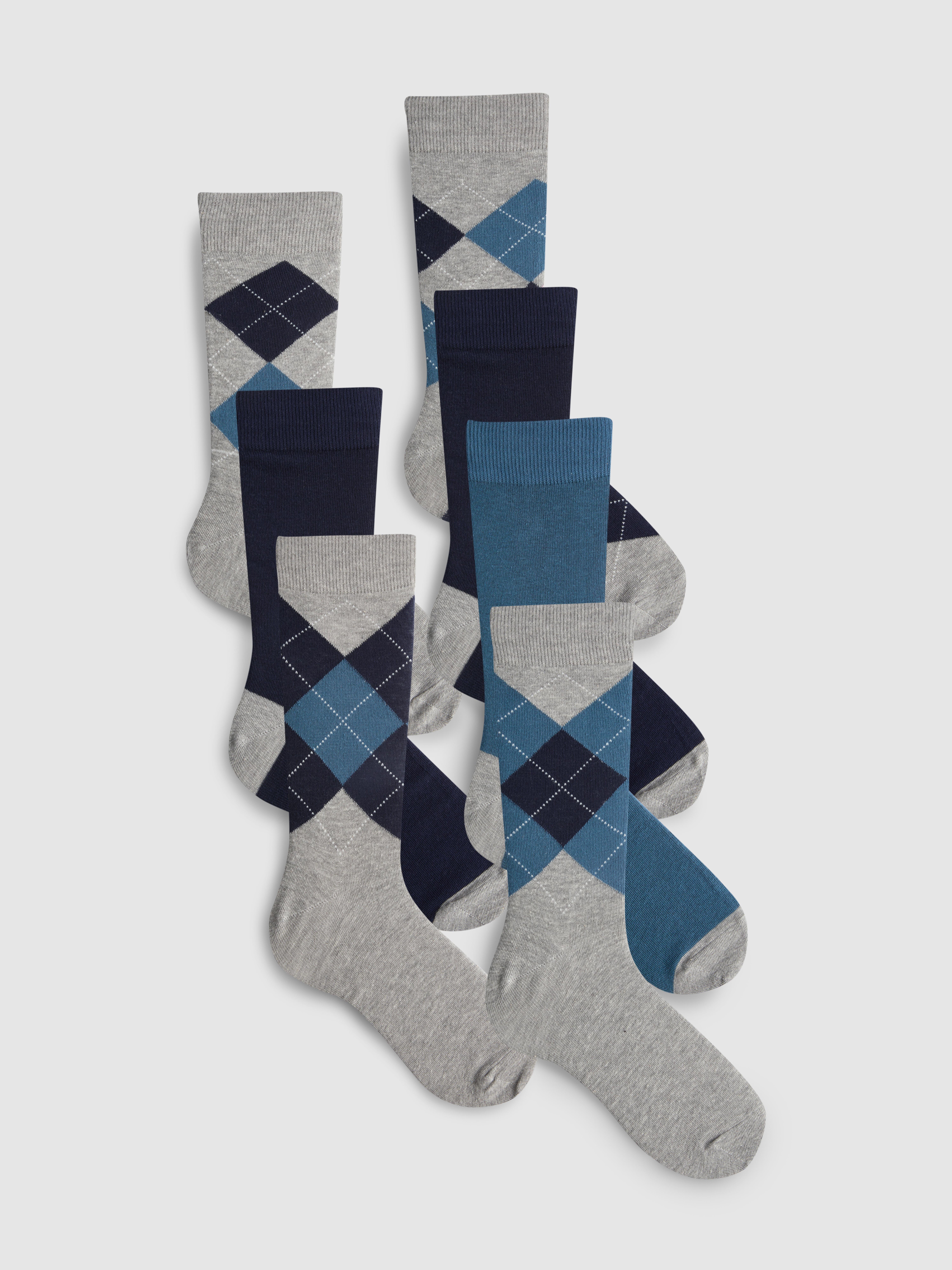 7 párů ponožek se vzorem argyle