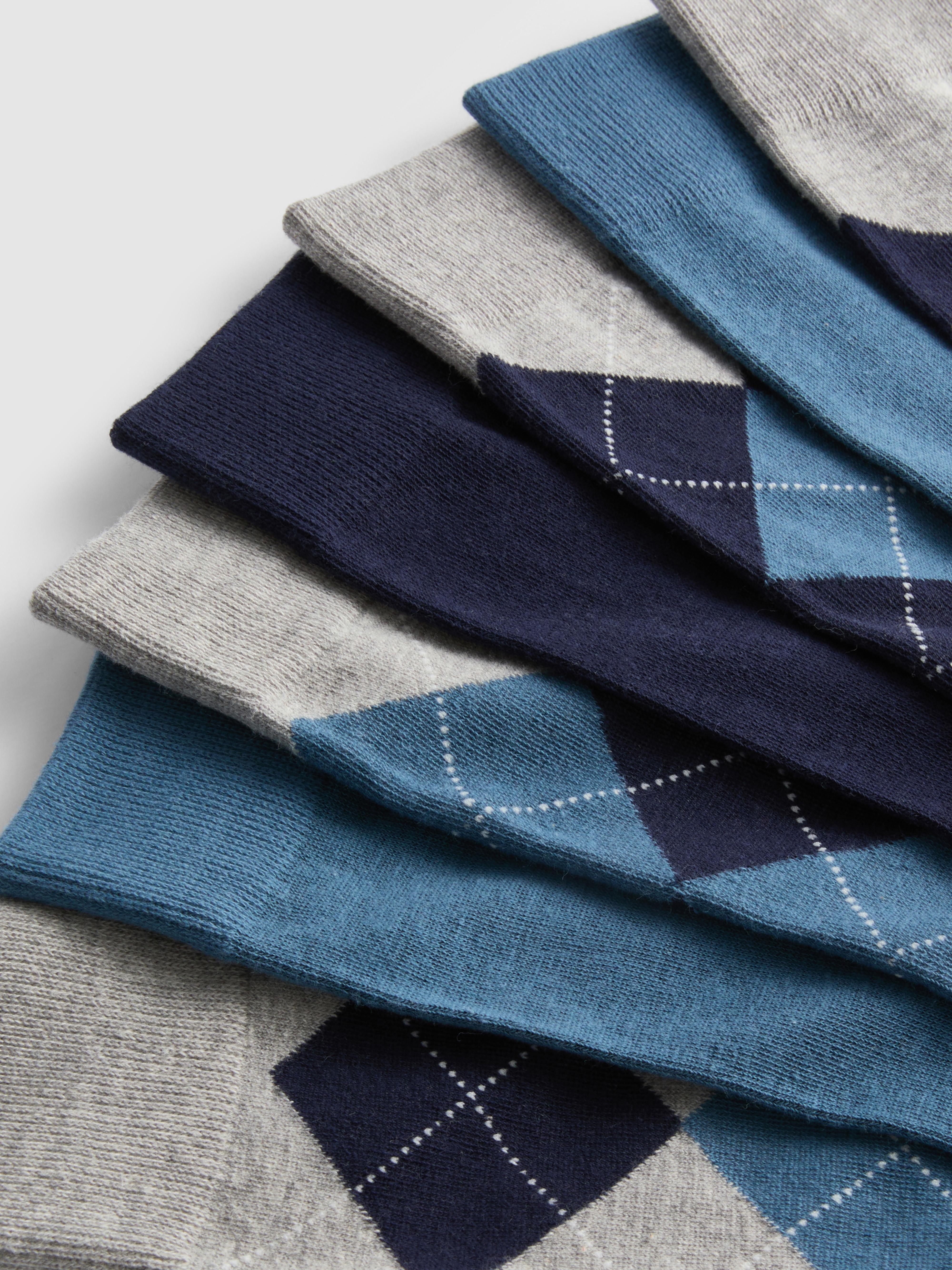 Socken mit Argyle-Muster, 7er-Pack