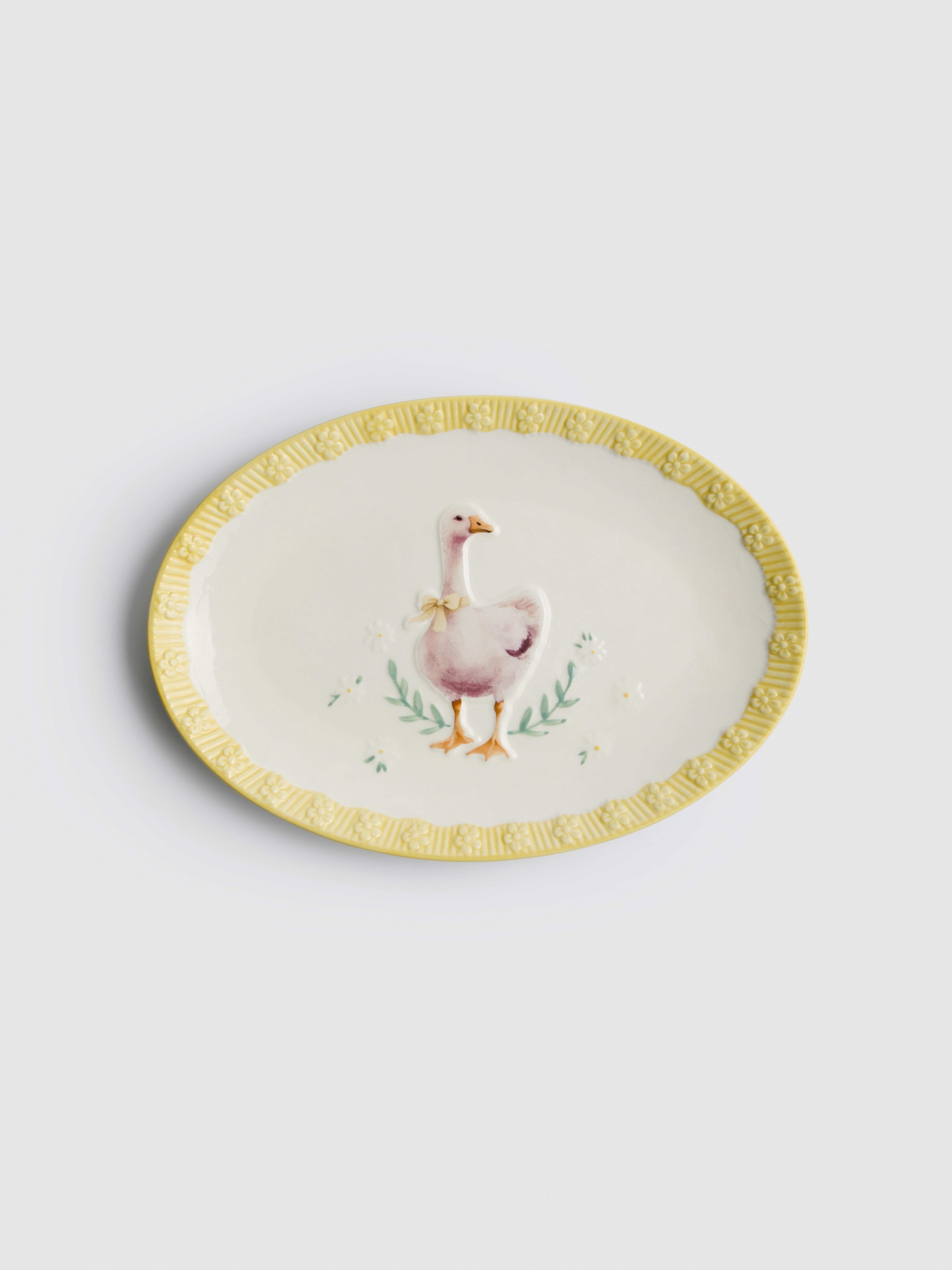 Ovale serveerschaal met gans