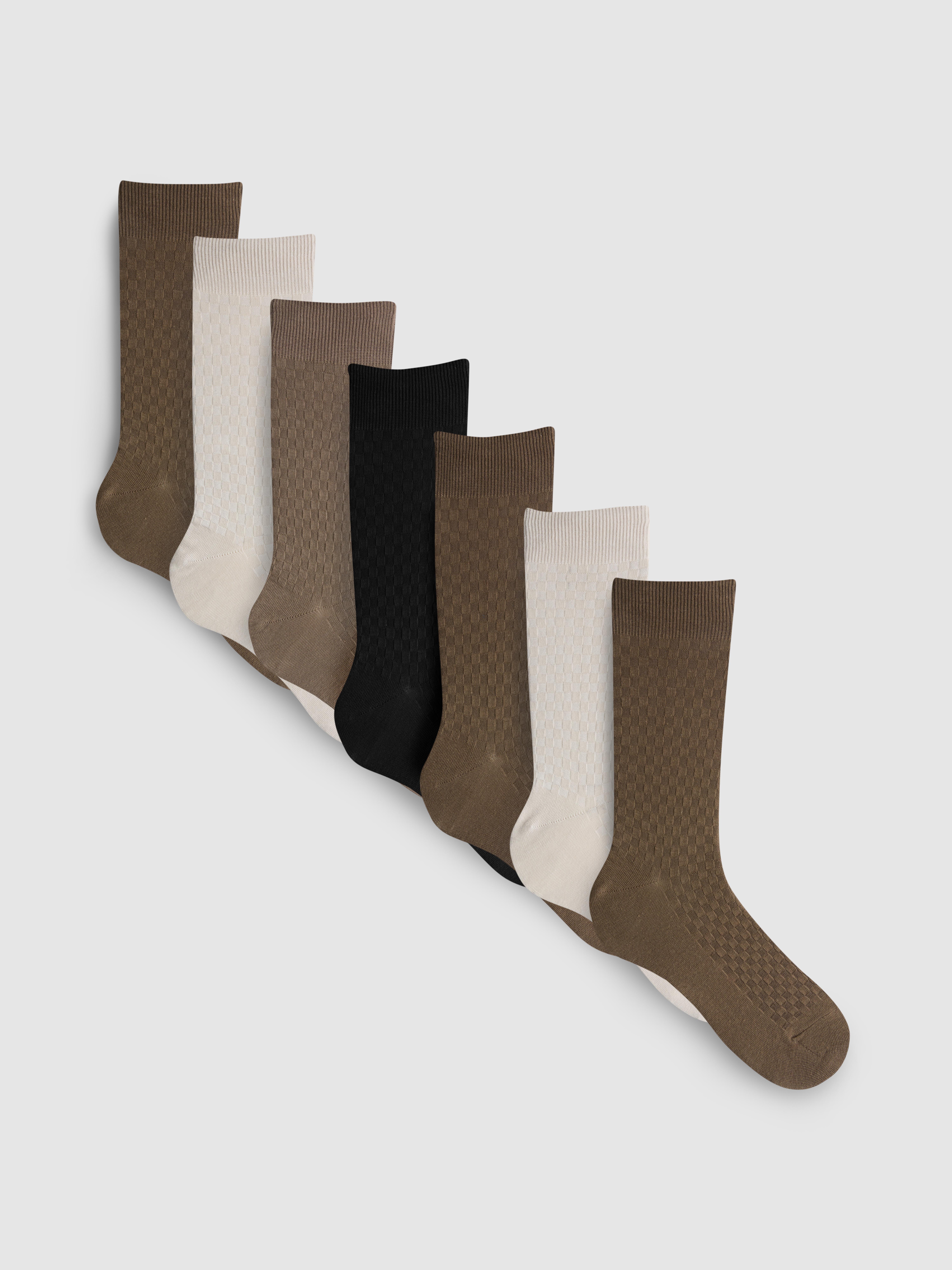 Strukturierte Crew-Socken, 7er-Pack