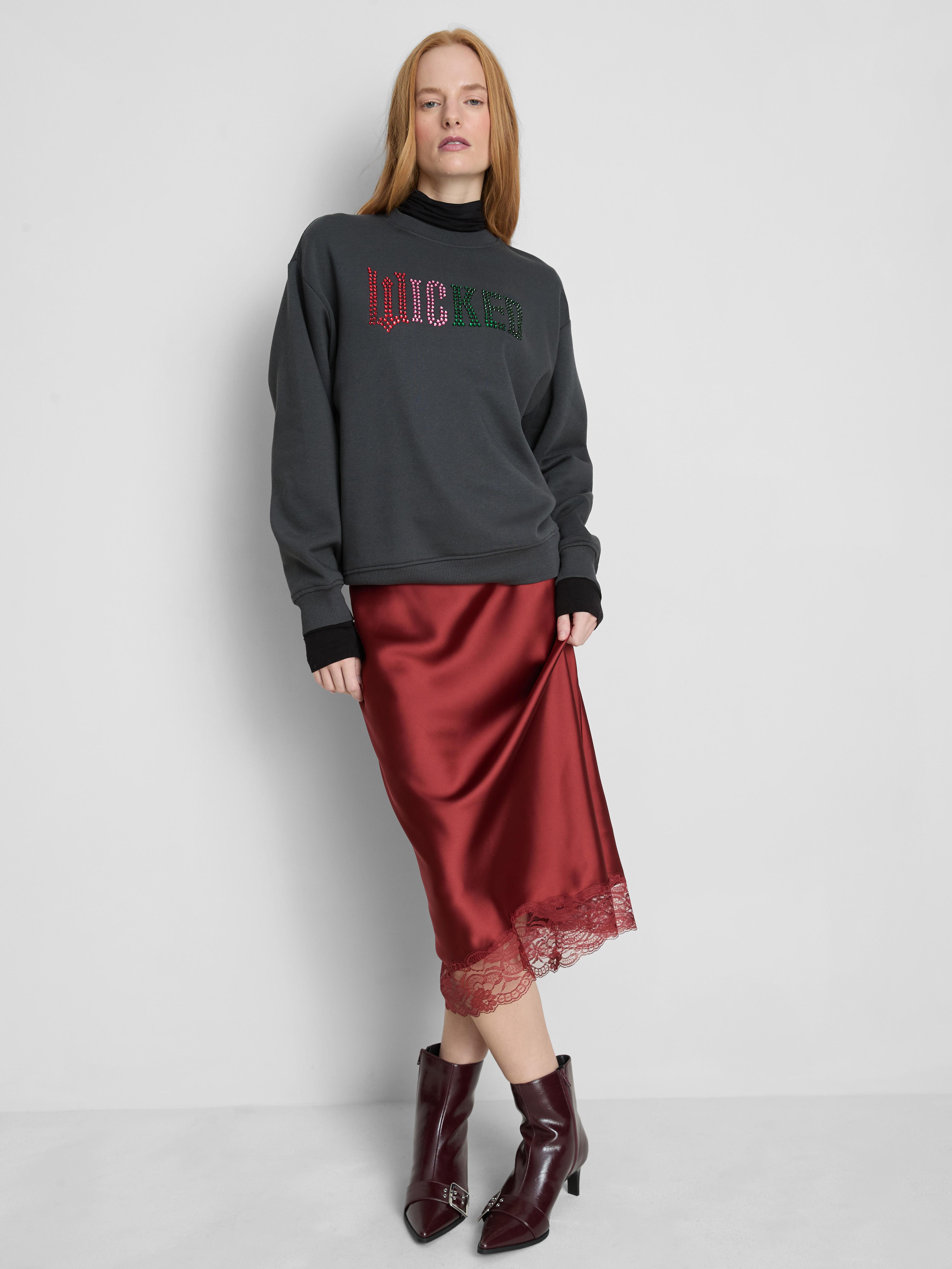 Bluză sport din amestec de bumbac cu ștrasuri Vrăjitoarele