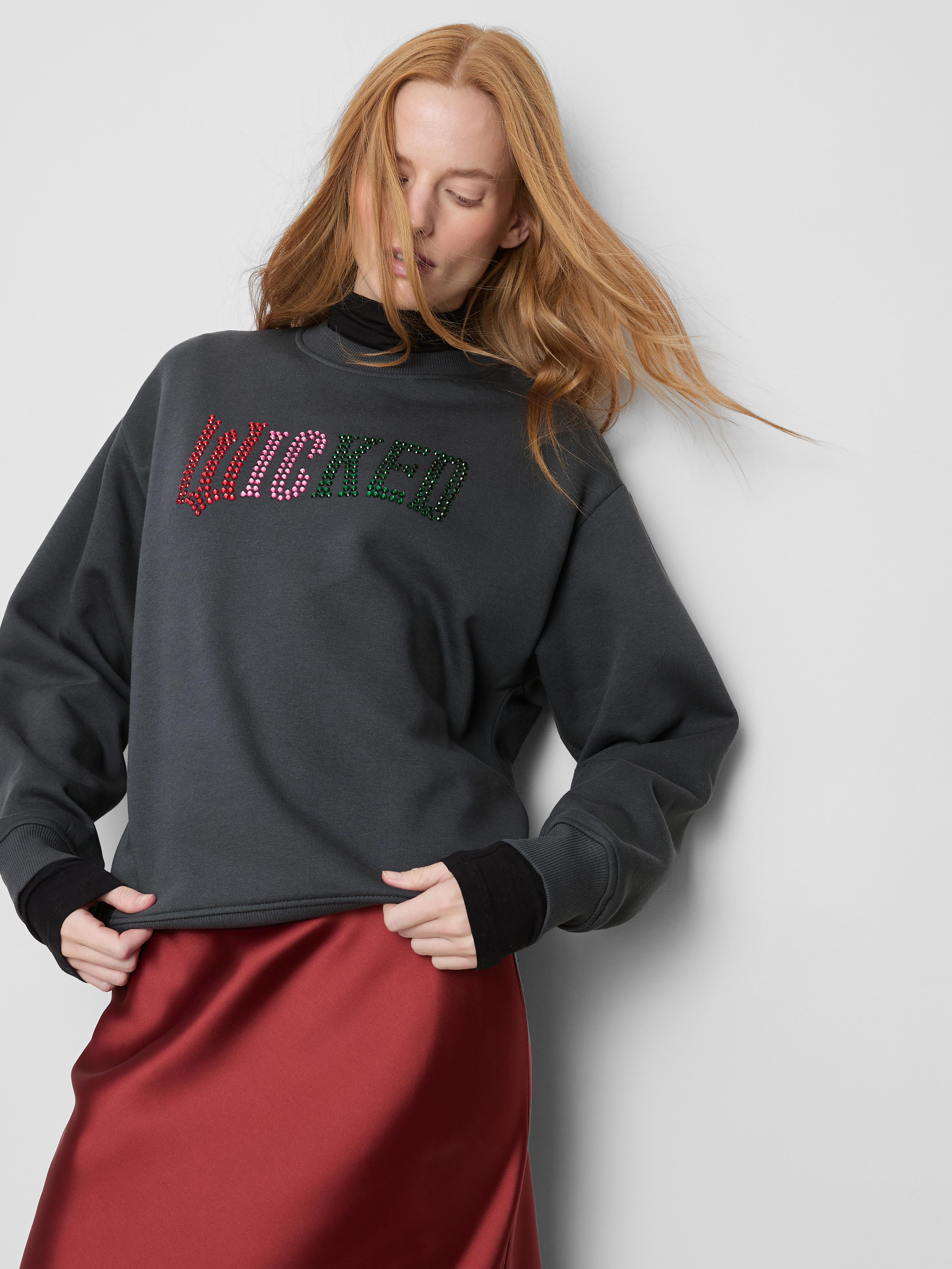 Bluză sport din amestec de bumbac cu ștrasuri Vrăjitoarele