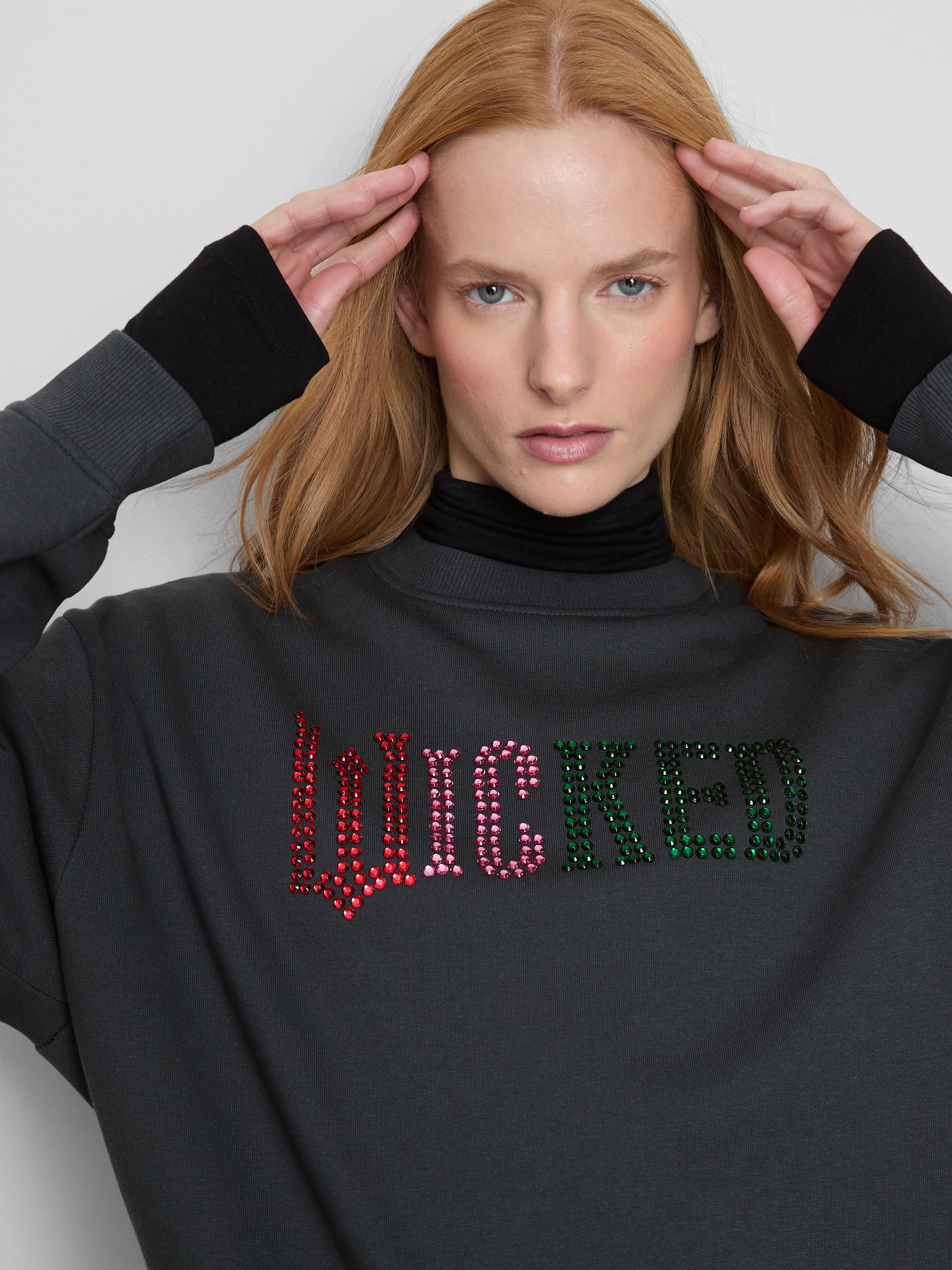 Bluză sport din amestec de bumbac cu ștrasuri Vrăjitoarele