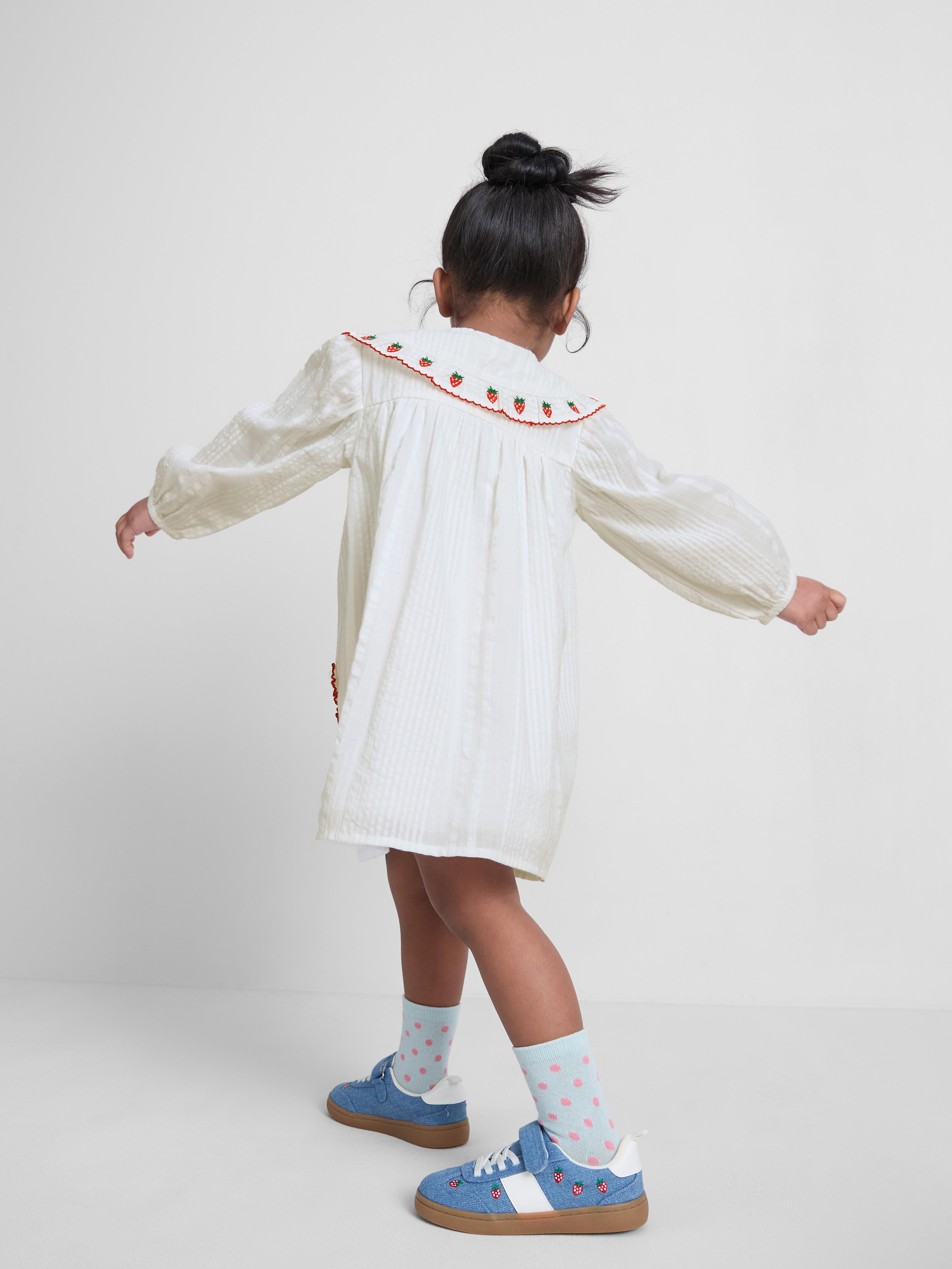 1.5-8yrs | Strawberry Embroidered Collared Dress