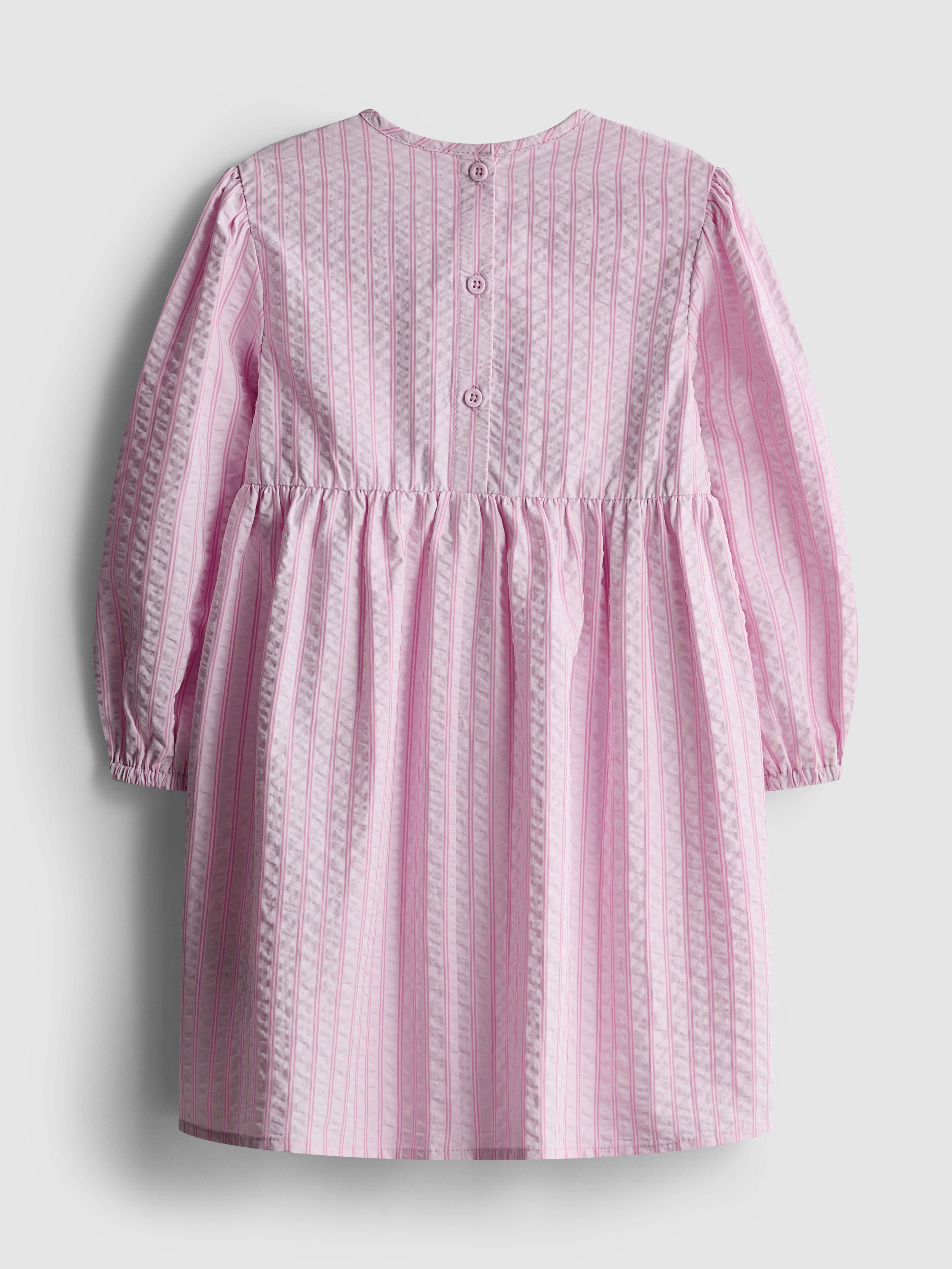 Girls Pink 1.5-8yrs | Seersucker Bow Dress