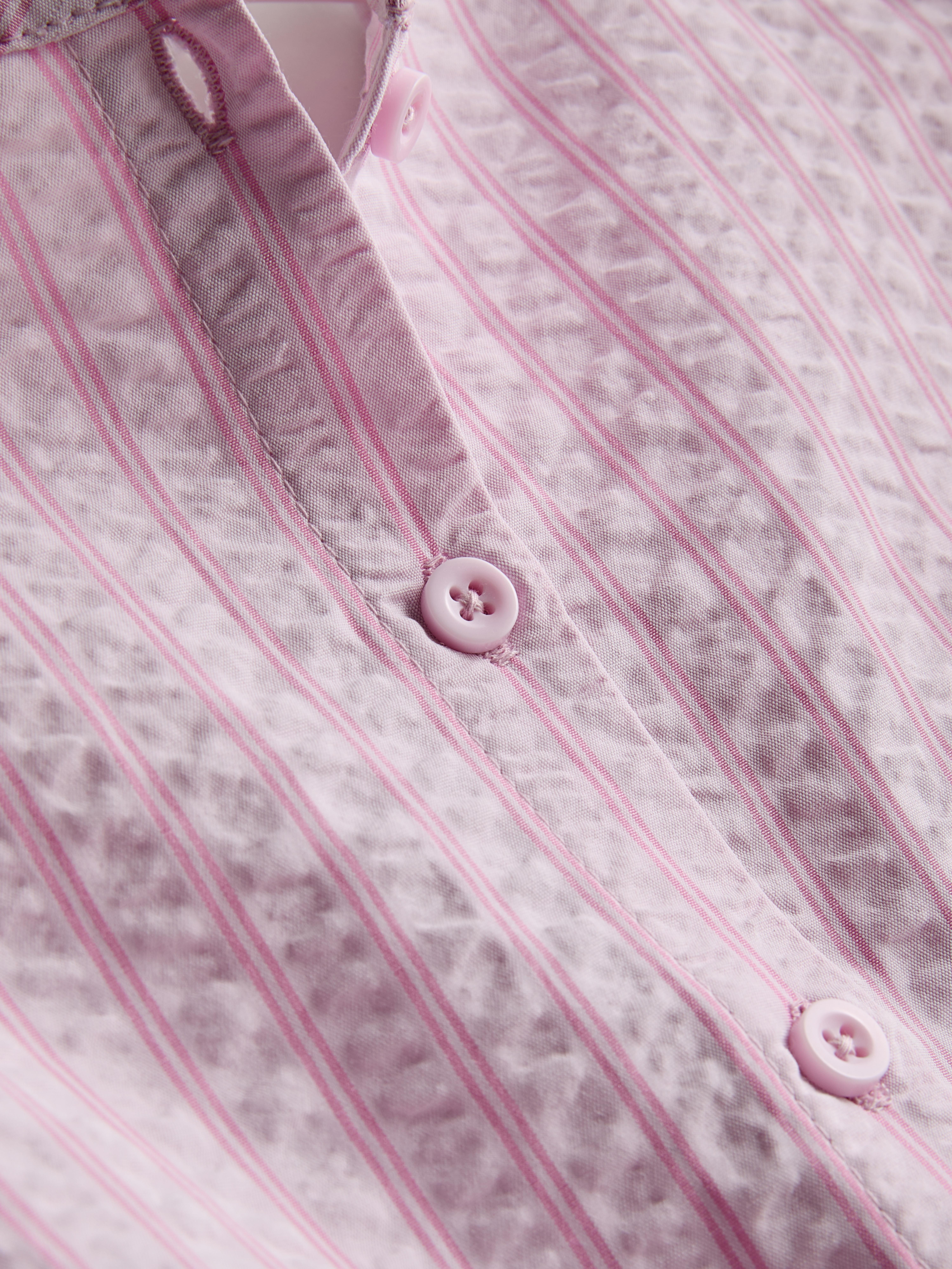 Girls Pink 1.5-8yrs | Seersucker Bow Dress