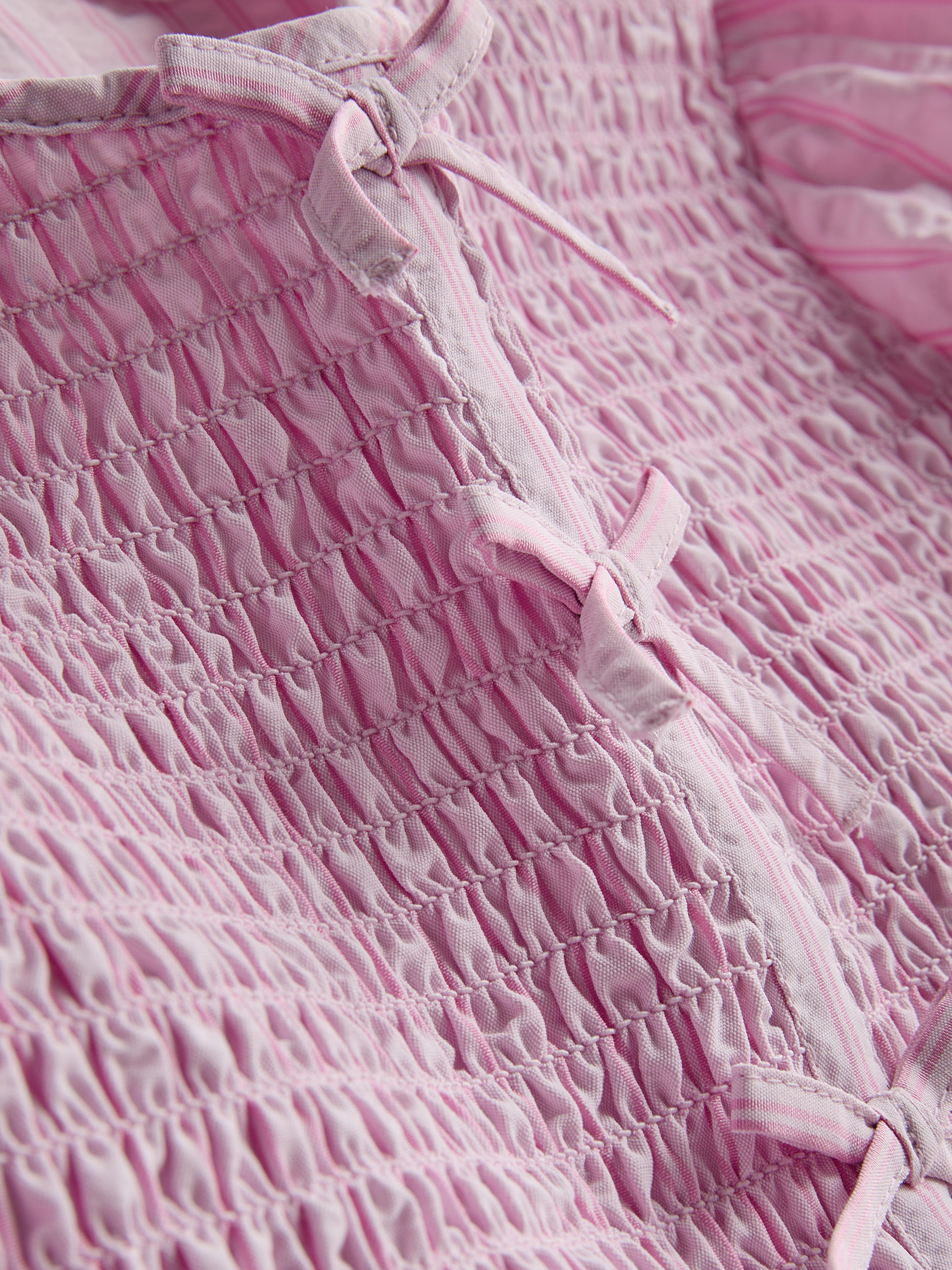 Girls Pink 1.5-8yrs | Seersucker Bow Dress