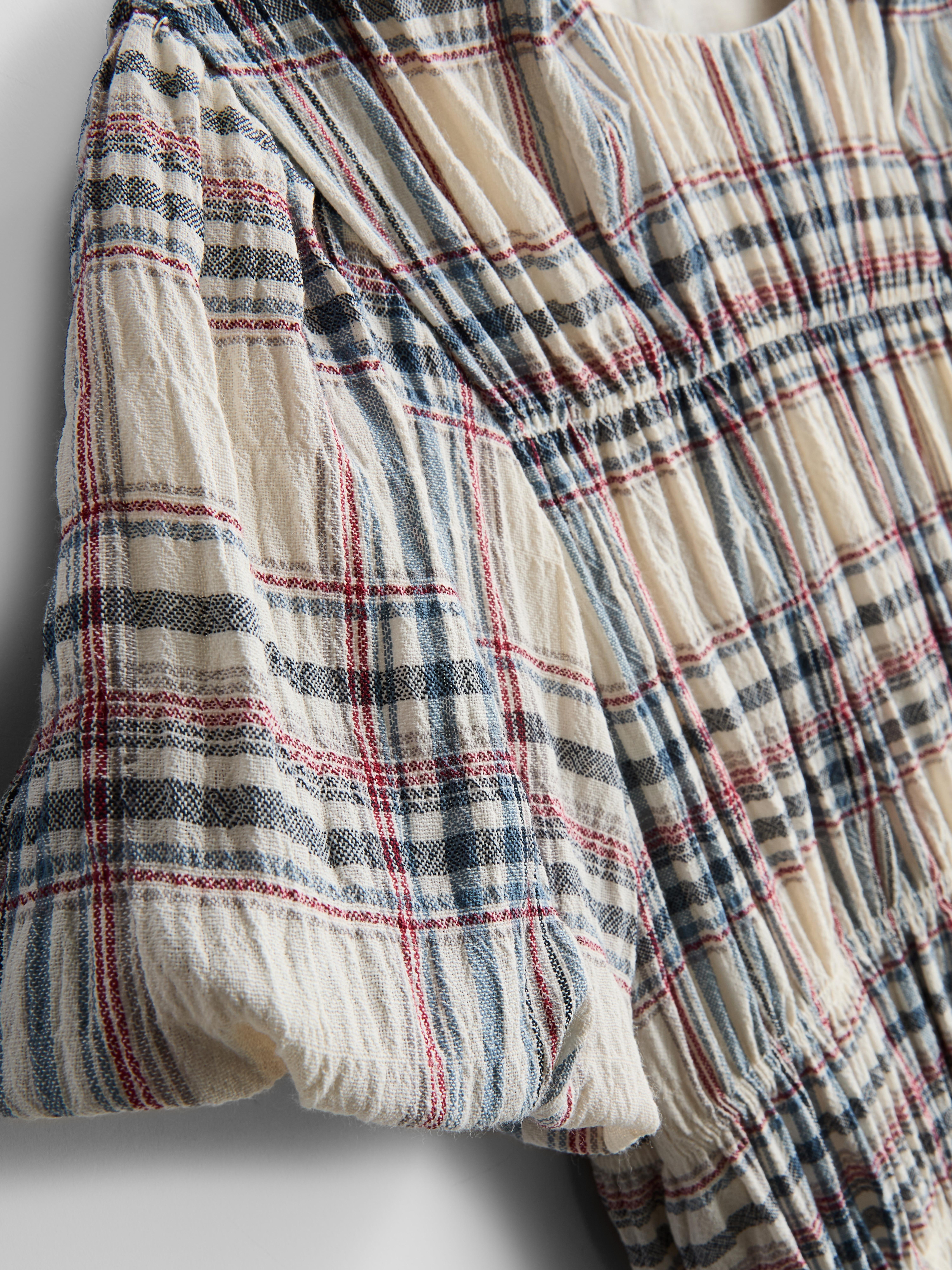 Girls Multi 7-15yrs | Check Shirred Dress