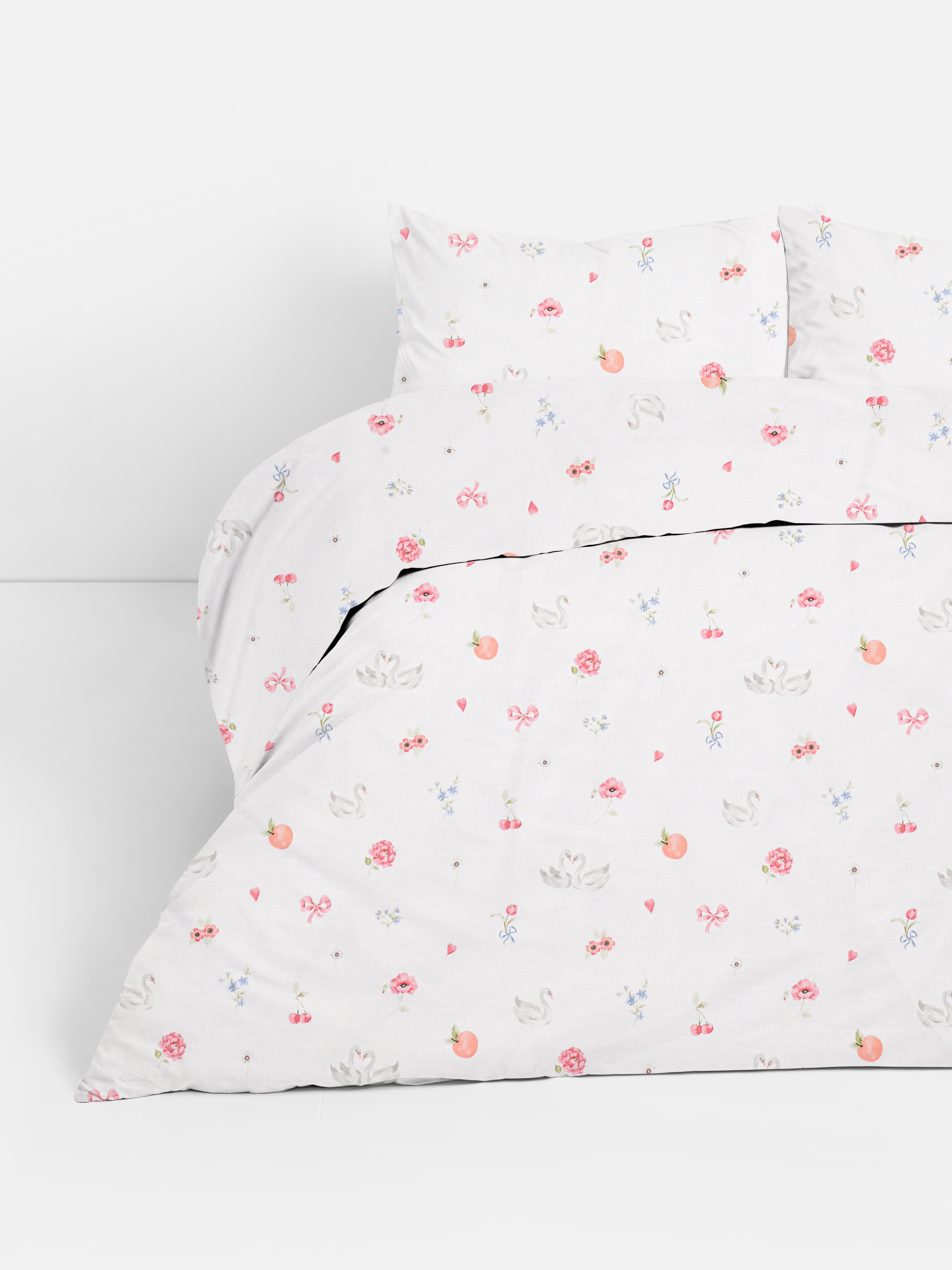 Conjunto capa edredão tamanho King cisnes