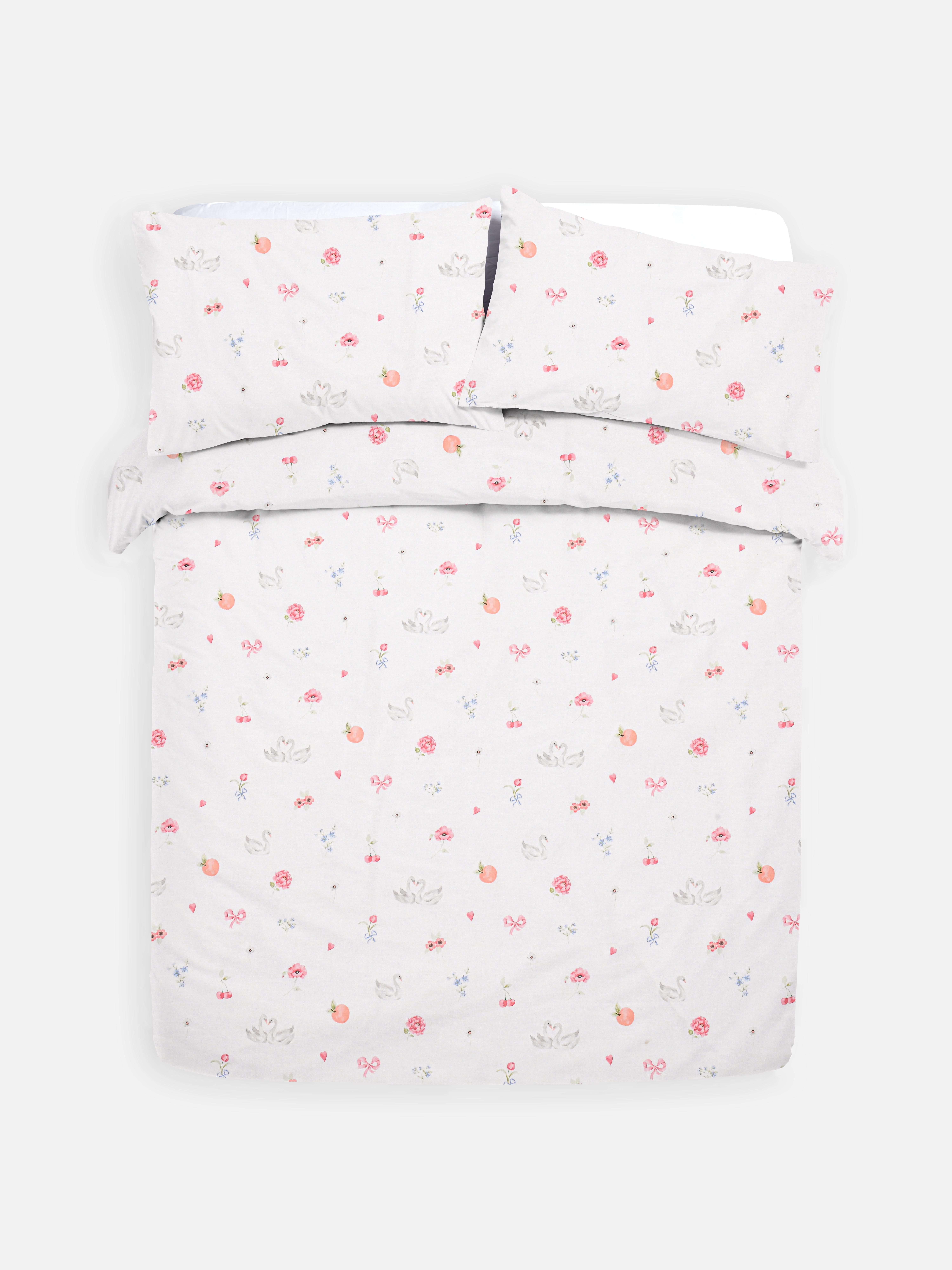 Conjunto capa edredão tamanho King cisnes