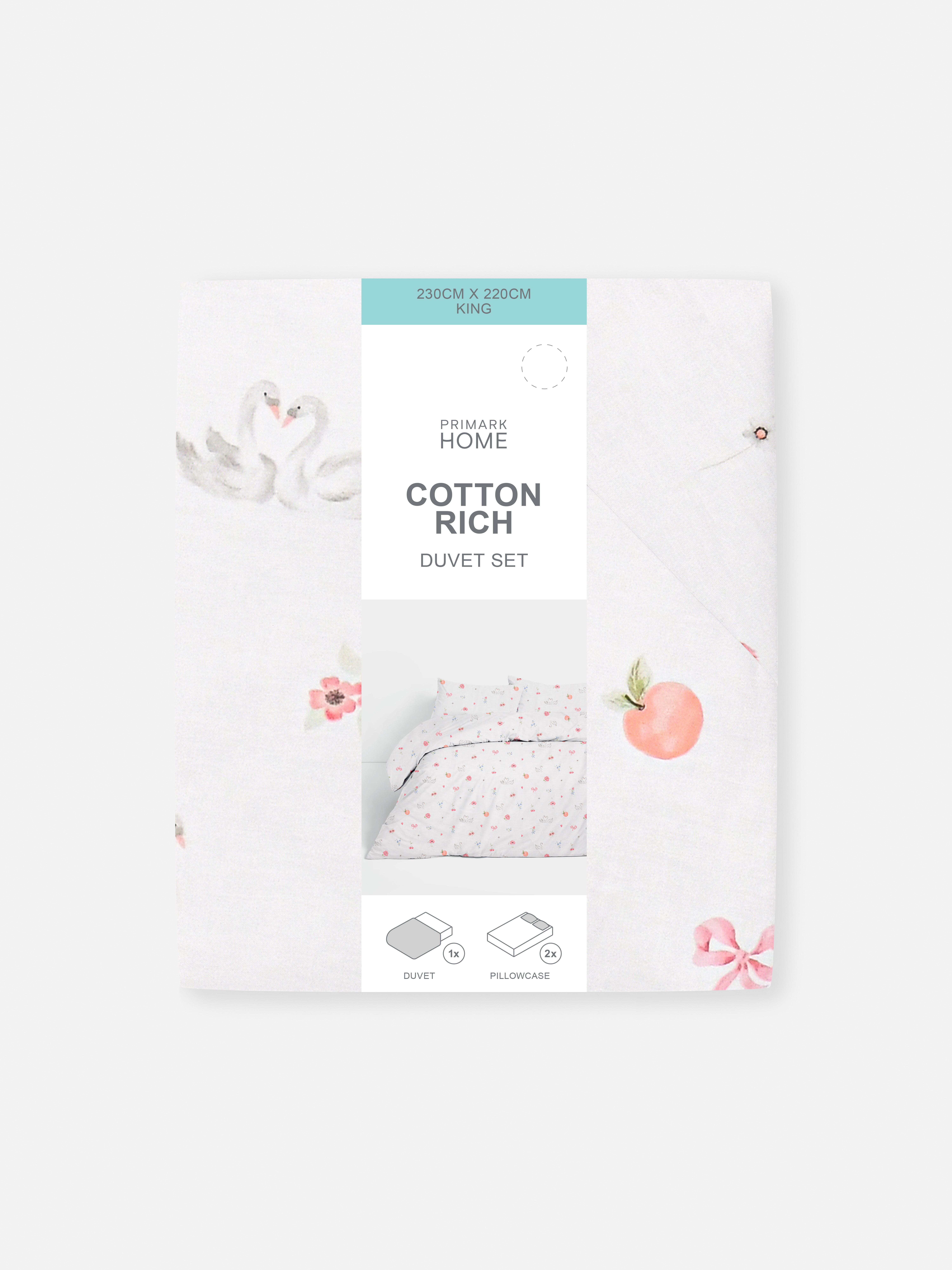 Conjunto capa edredão tamanho King cisnes