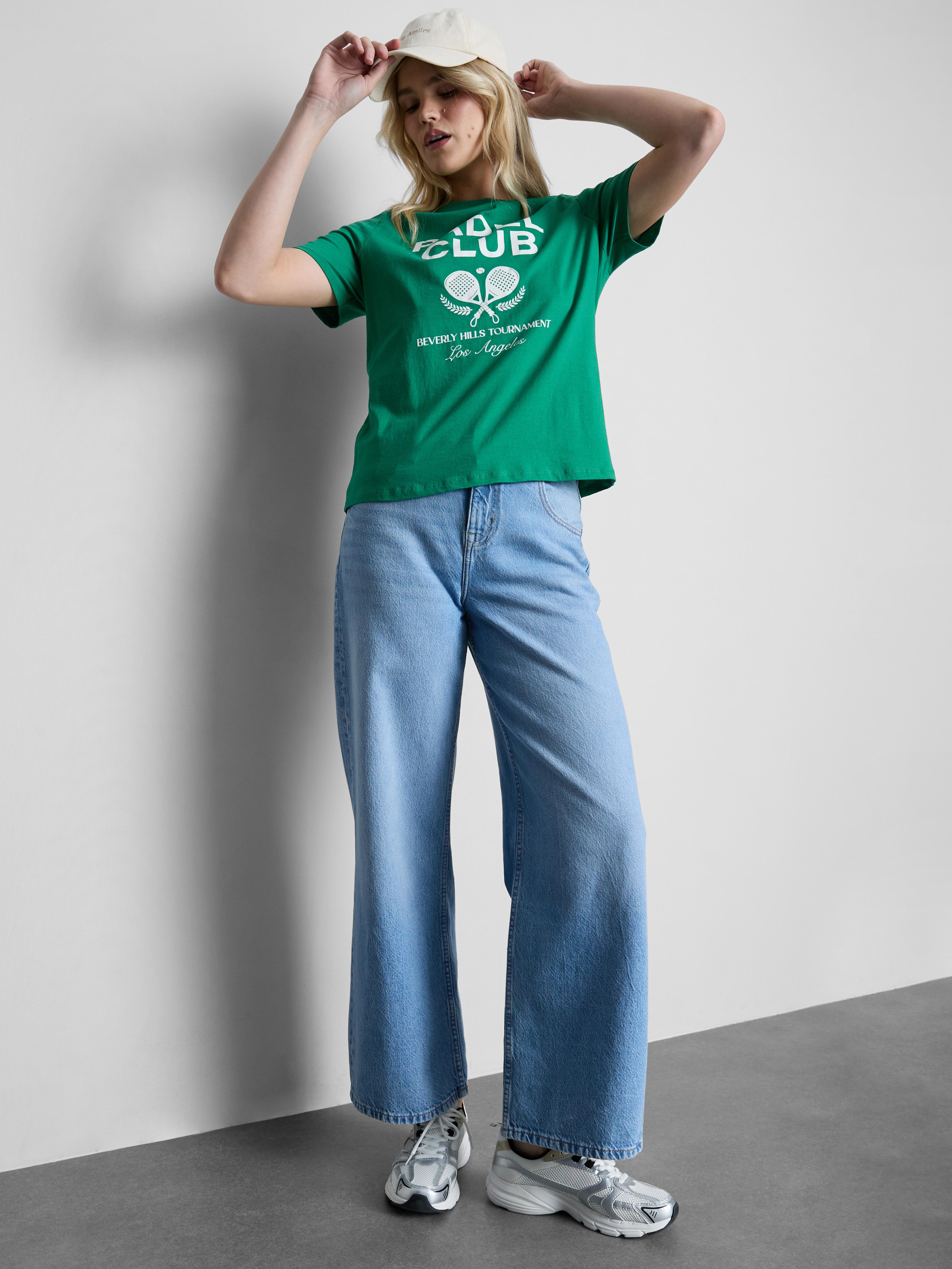 Camiseta gráfica de algodón puro Verde