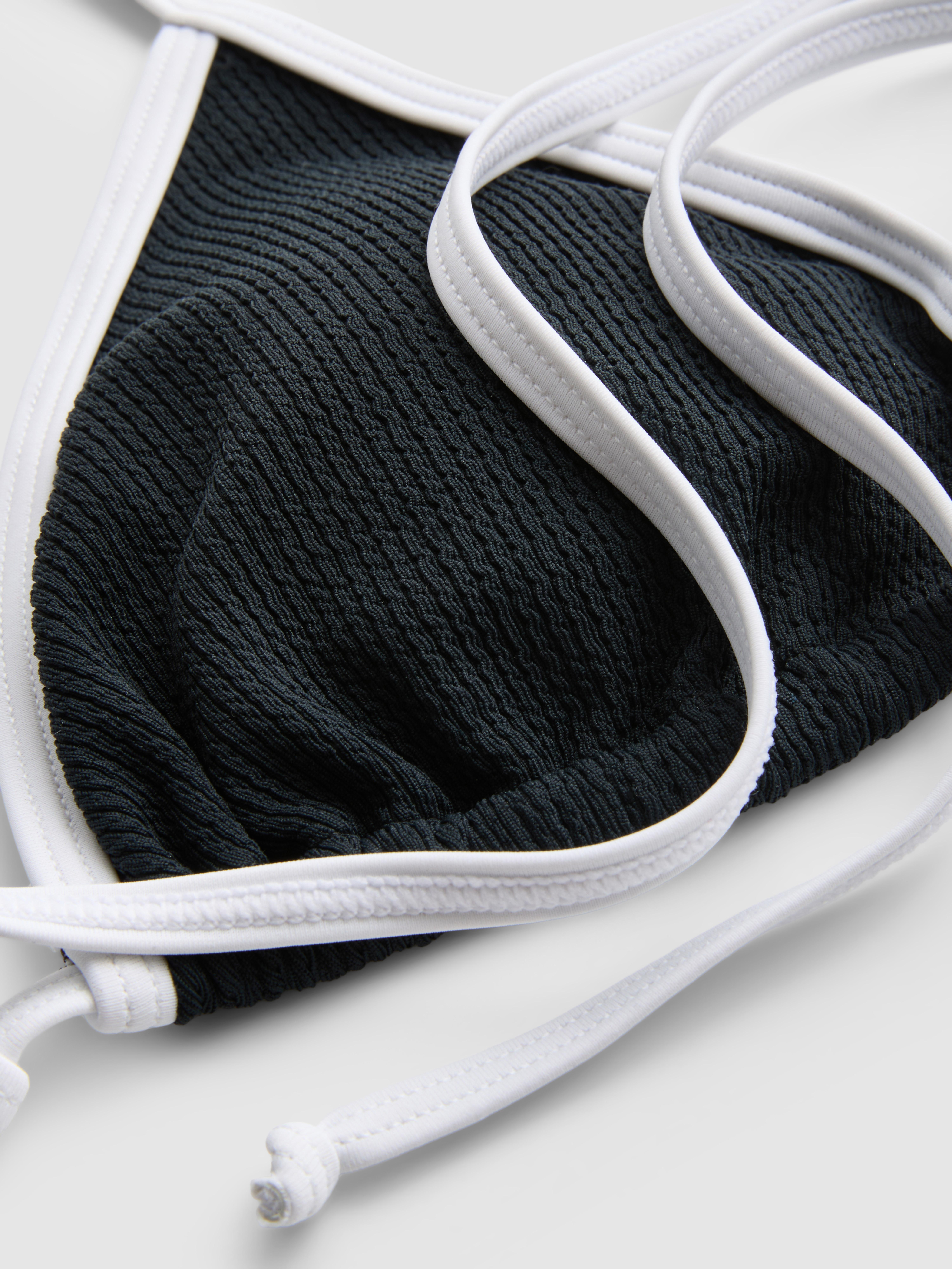 Women's Crinkle Contrast Triangle Bikini Top