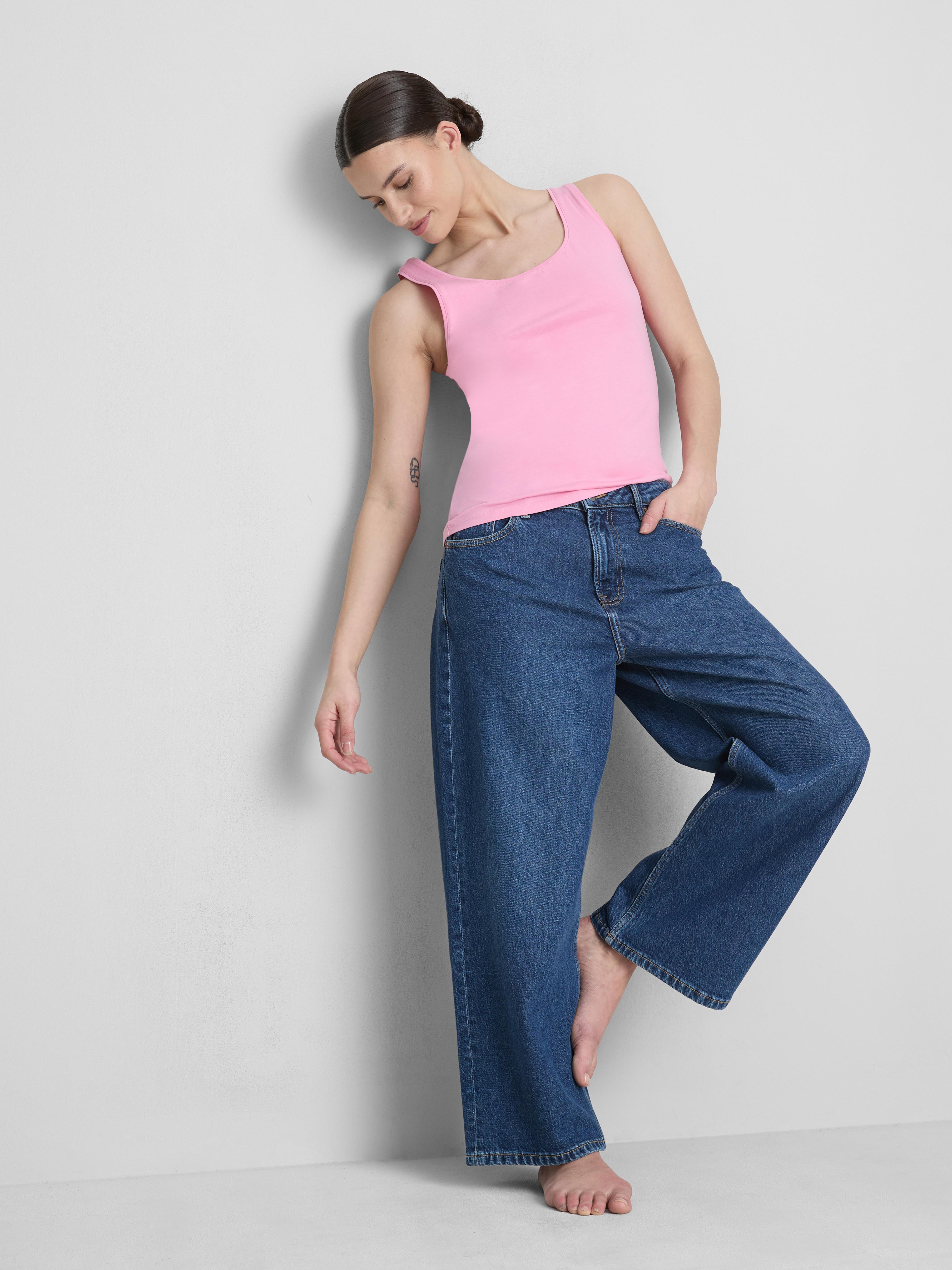 Cotton Rich Stretch Vest Dark Pink