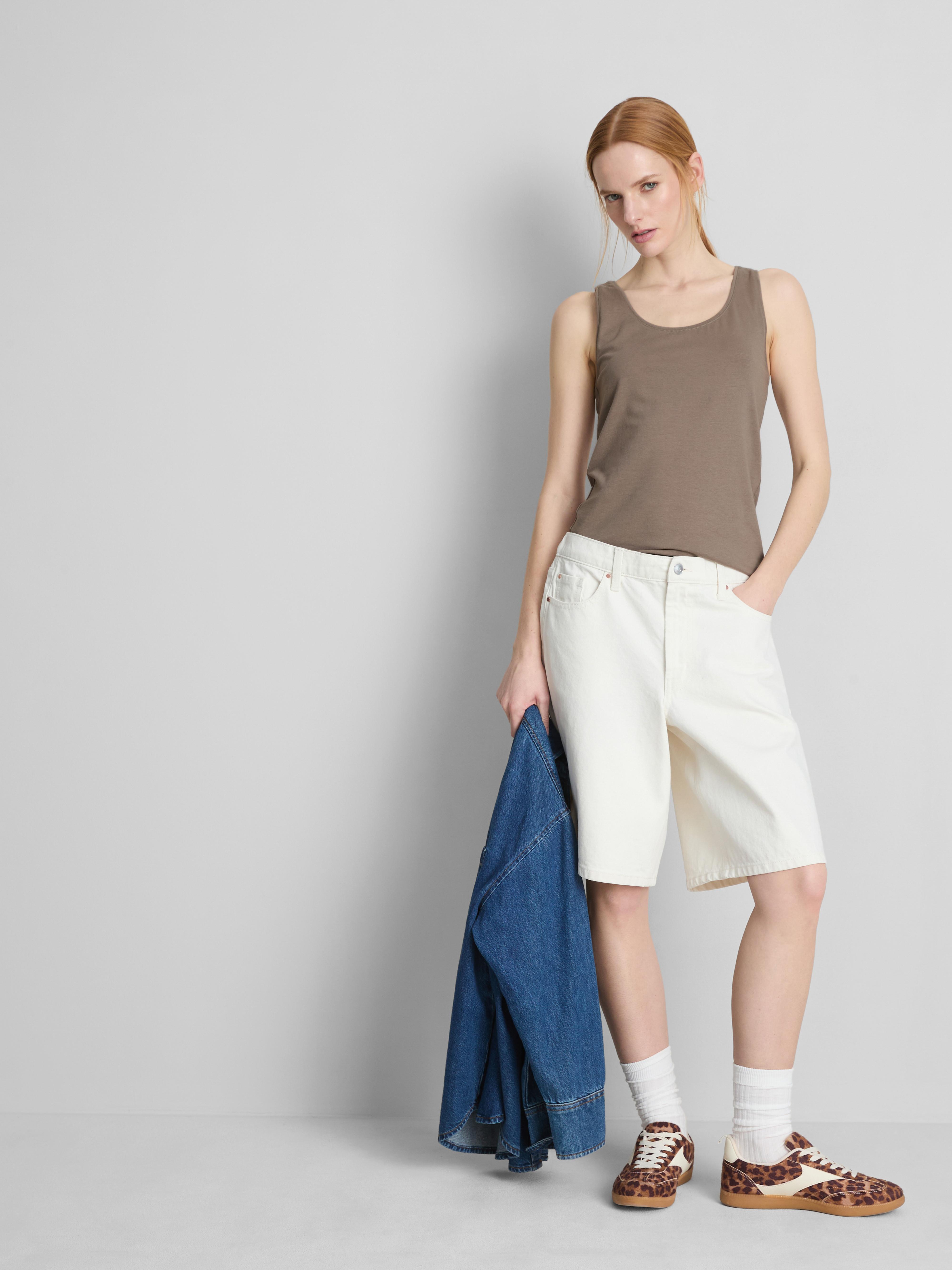 Cotton Rich Stretch Vest Light Brown